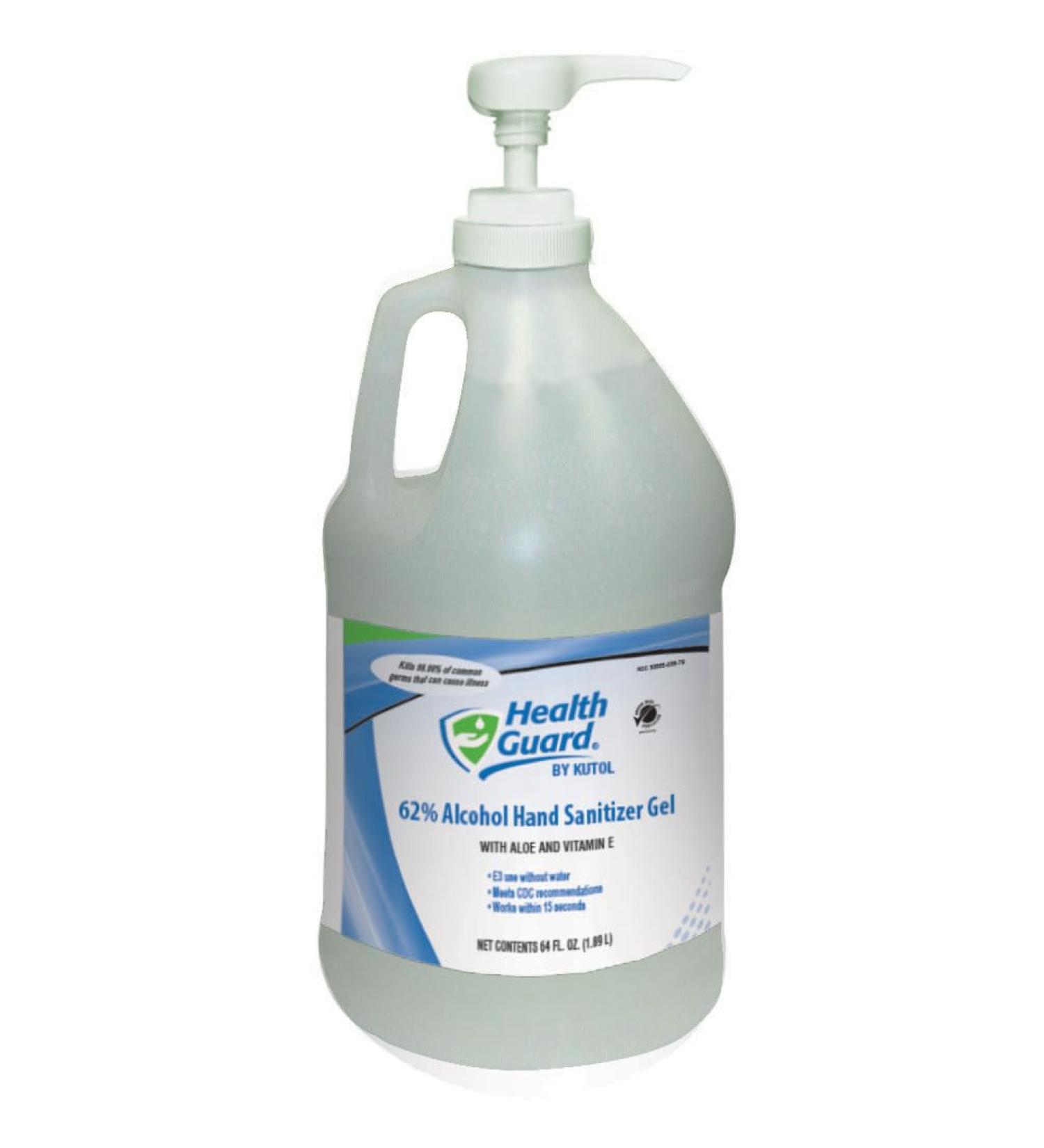 Health Guard 5679 Hand Sanitizer Gel - 62% Alcohol 1/2 Gallon Pump Bottle Fragrance-Free (Pack of 4) - International Shipping - Buy Online on GoSupps.com