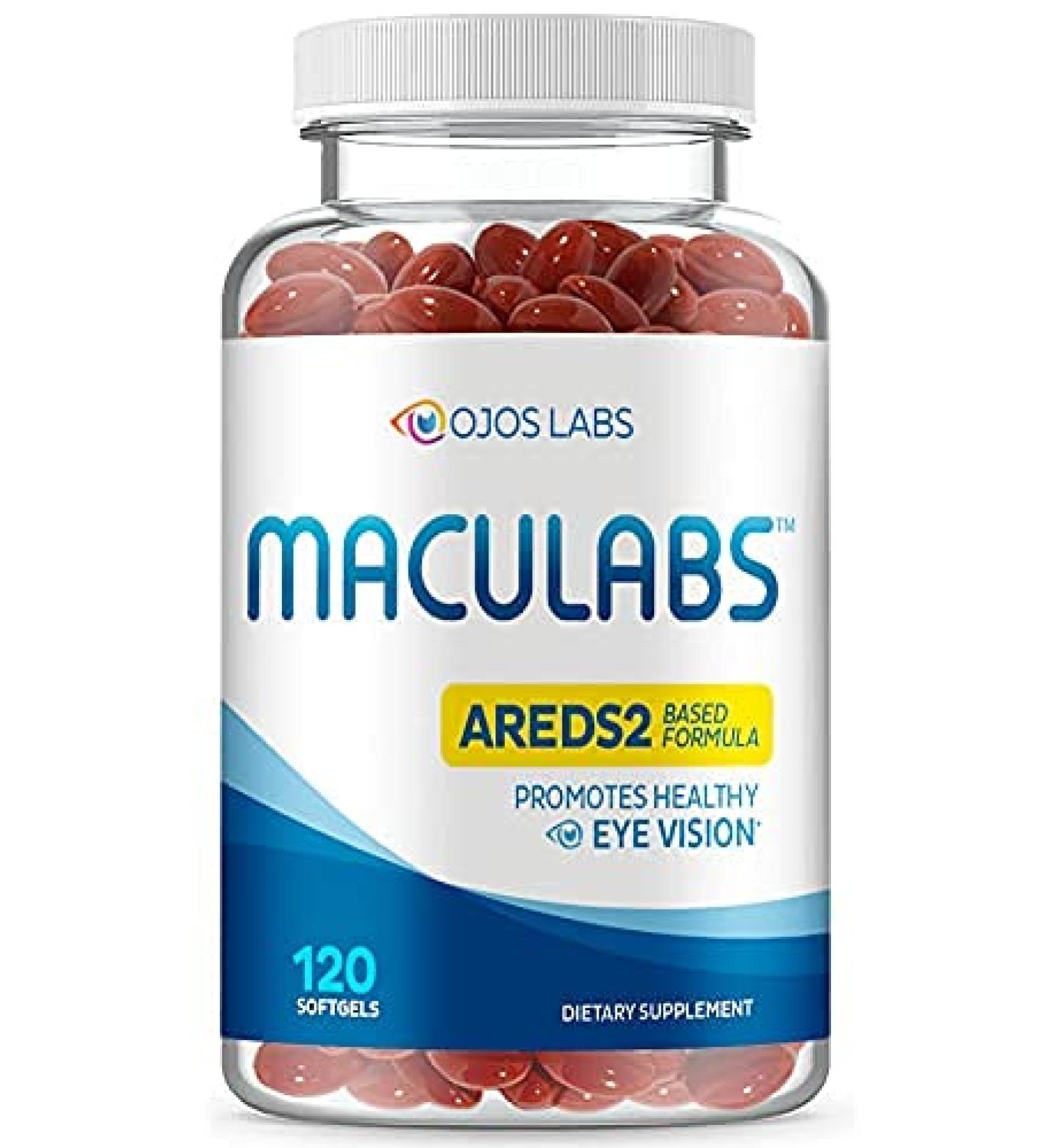 OjosLabs Eye Vitamins - AREDS 2 Based Formula - Eye Vitamin with Lutein & Zeaxanthin for Macular Health - Vision Supplements for Adults - 120 Softgels Support & Care for Eyes - Made in USA - Buy Online on GoSupps.com