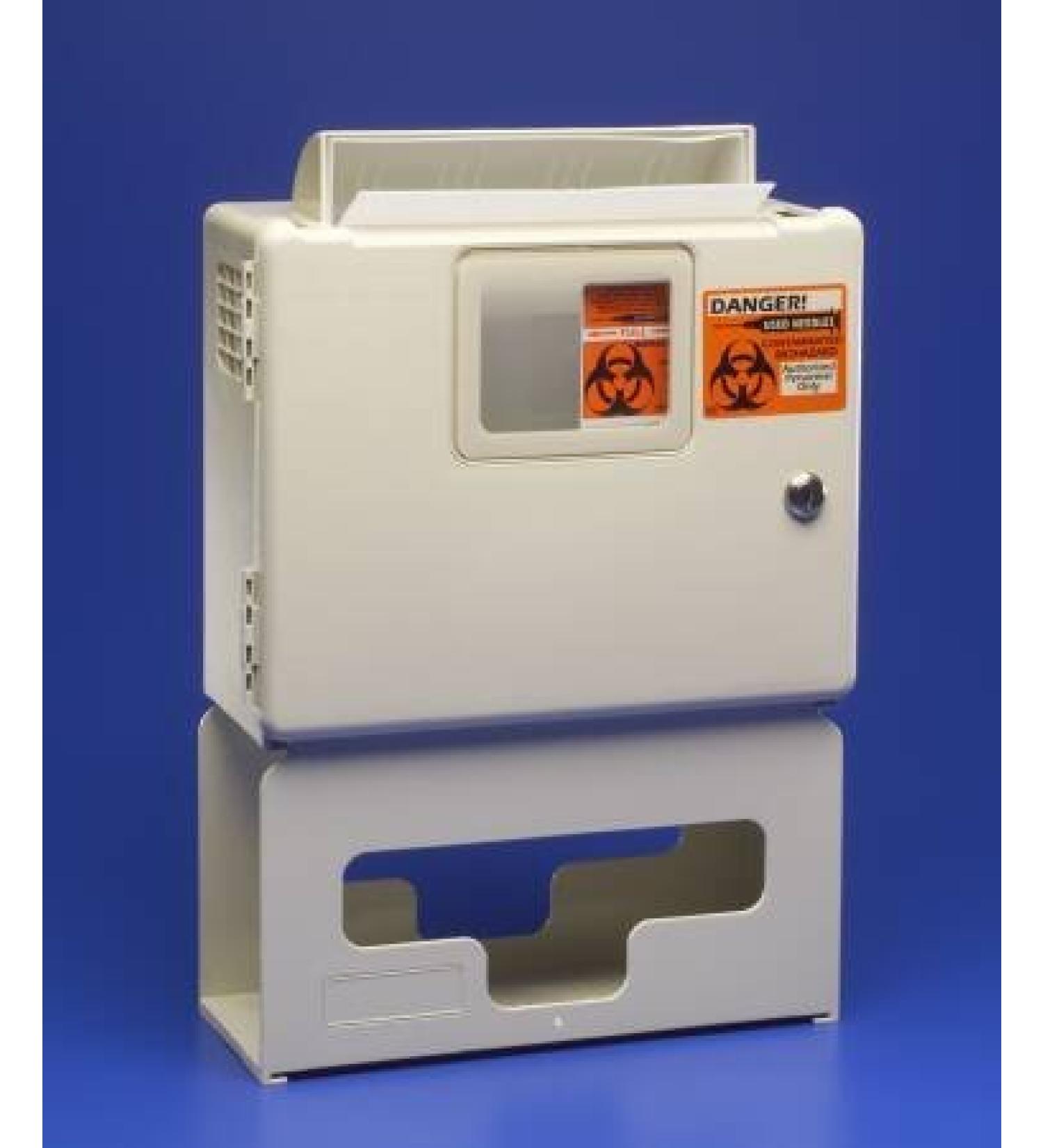 Covidien 8556H SharpSafety Wall Enclosure with Glove Box and Container  for 2 and 5 Quart  Safety in Room Container
