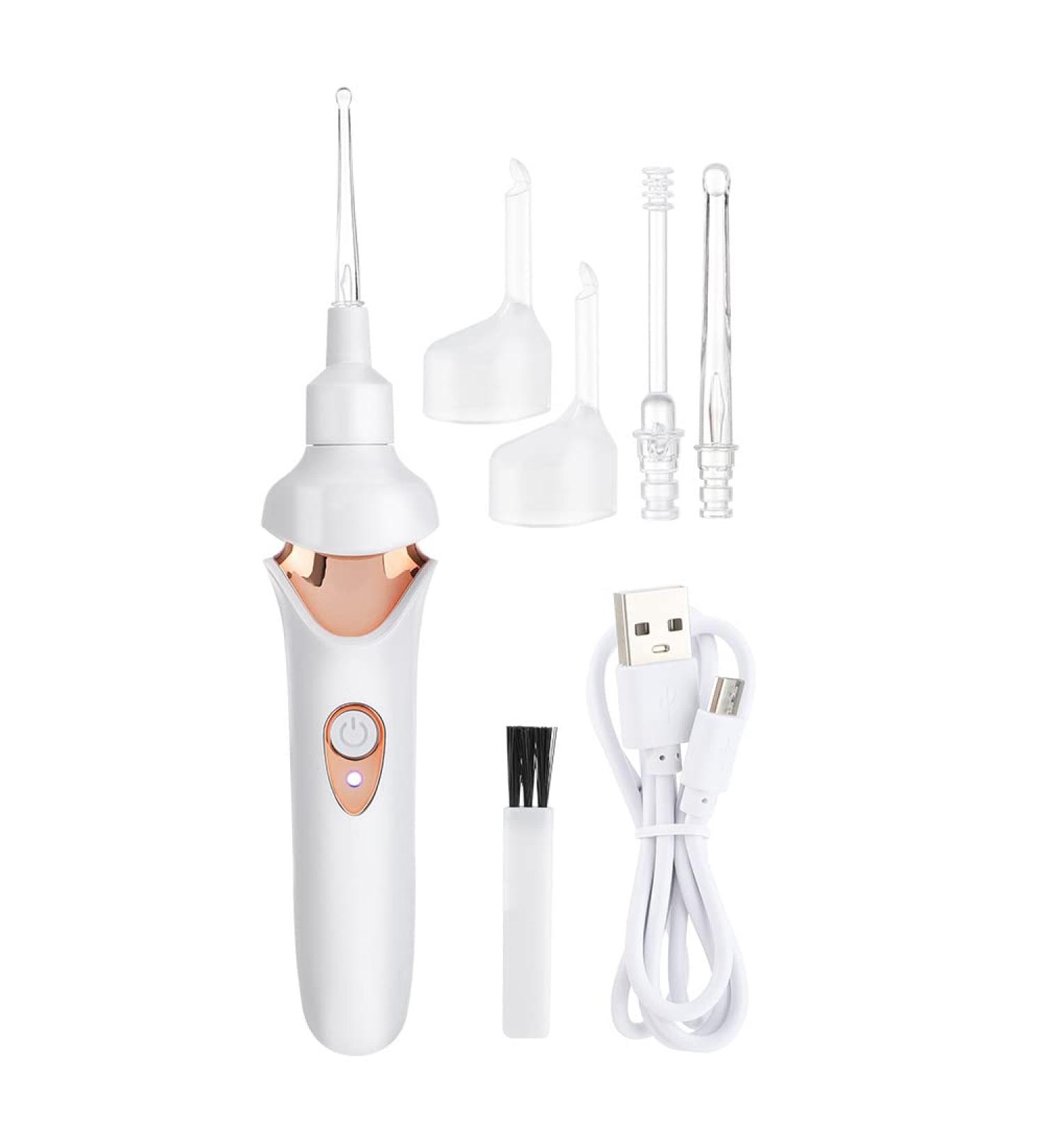 JINRUOLIU USB Electric Ear Cleaner with Light - Self-Priming Ear Scoop for Ear Wax Removal - Buy Online on GoSupps.com