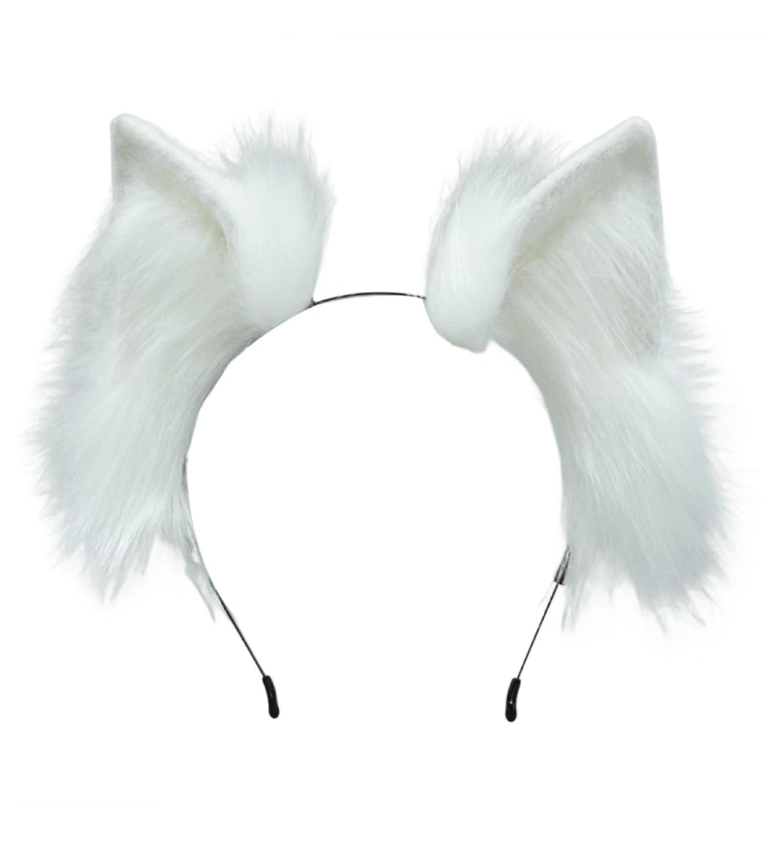 TQUXNGA Cosplay ry Animal Dog Ears Hair Hoop Costume Cosplay Long Headpiece for Halloween Party Decoration White - Buy Online on GoSupps.com