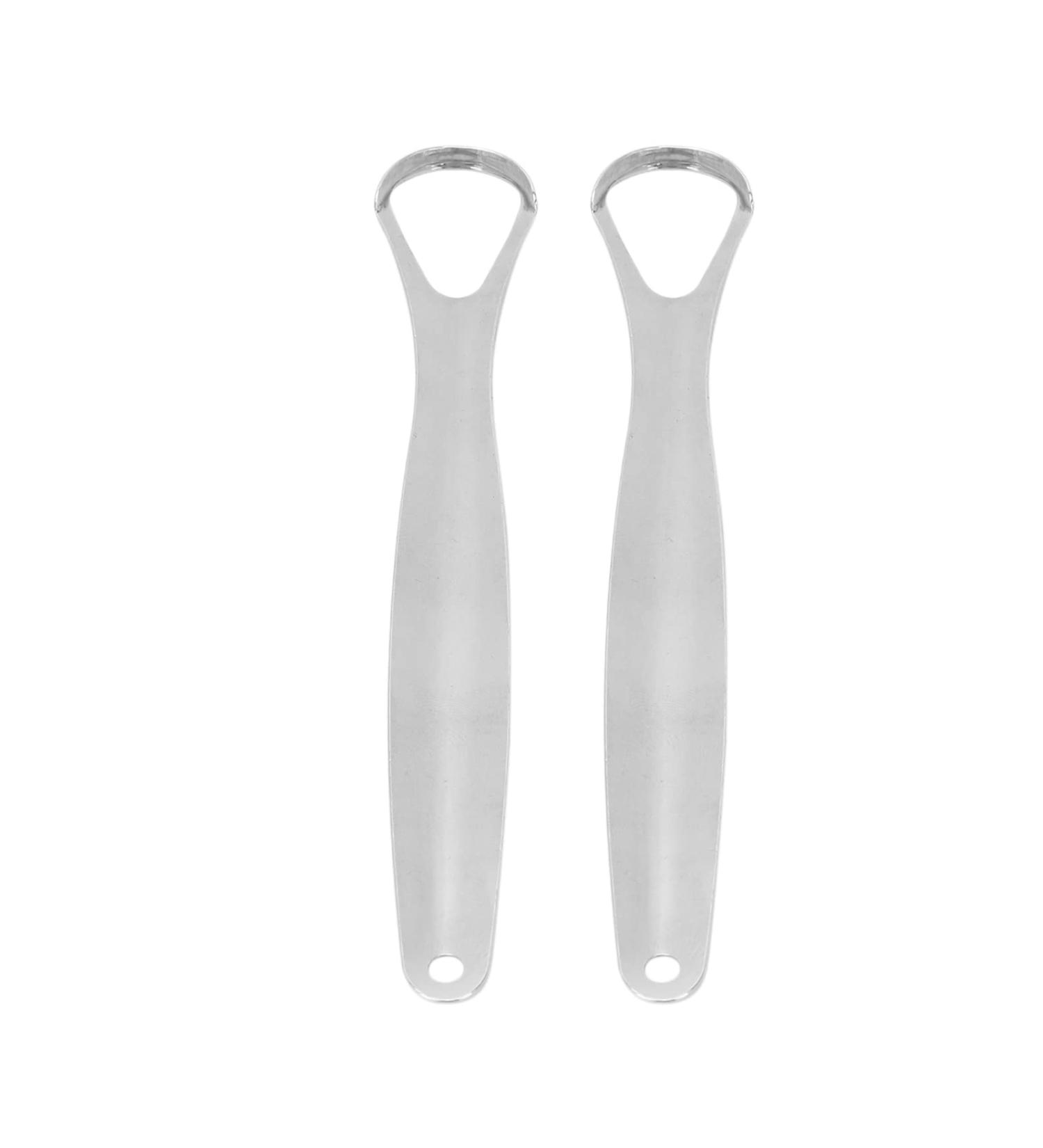 Stainless Steel Tongue Scraper Set - 2 Pieces for Bad Breath Relief | Portable Metal Oral Care Tool for Adults & Children - Buy Online on GoSupps.com