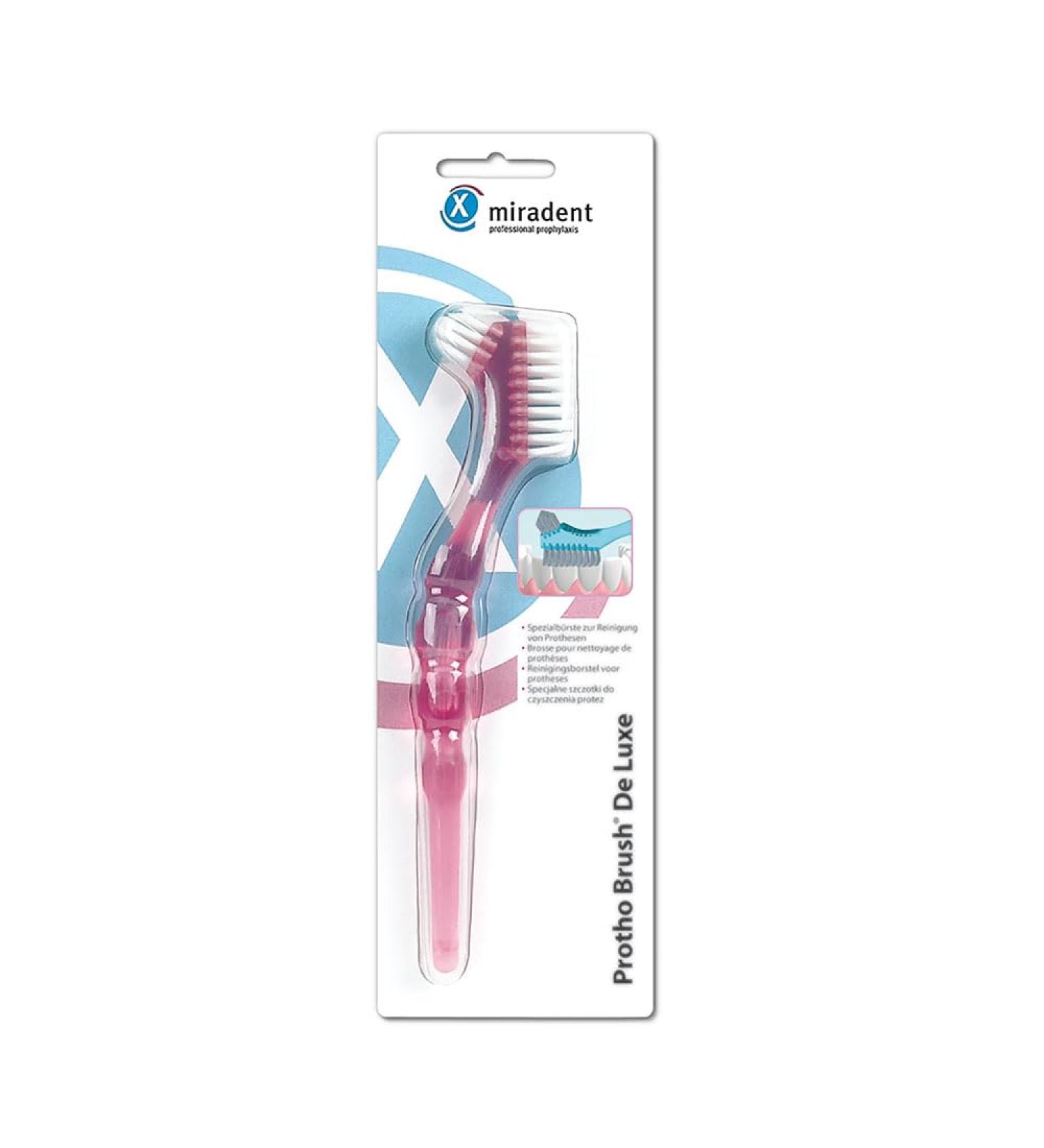 MIRADENT denture brush Protho Brush pink trans. 1 pc