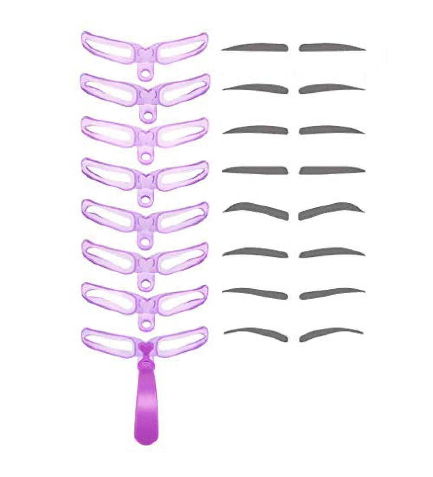 Encci Eyebrow Stencil Kit - 8 Styles | DIY Grooming Template with Handle Strap | Washable & Reusable | 9 Piece Set - Buy Online on GoSupps.com