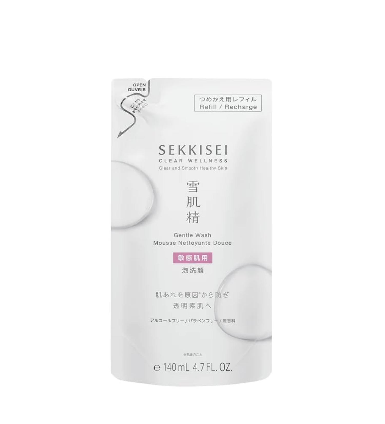 SEKKISEI Clear Wellness Gentle Wash Refill - Facial Cleanser for Sensitive Skin 4.7 Oz | Shop Internationally - Buy Online on GoSupps.com