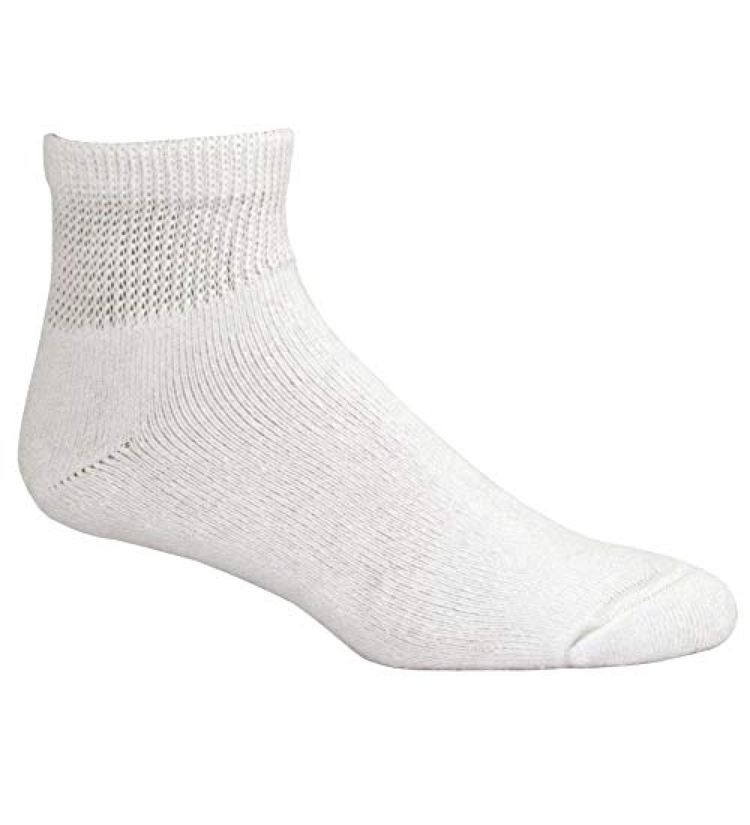 Diabetic Socks (10-13) Ankle White 3 Pair