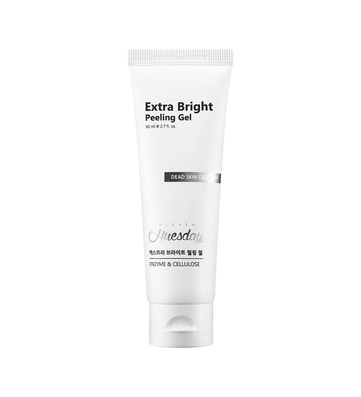 Eleven Huesday Extra Bright Peeling Gel 80ml (2.70 fl oz) | Non-irritant Enzyme Cellulose Rice Bran Water Cellulose Peeling Gel |