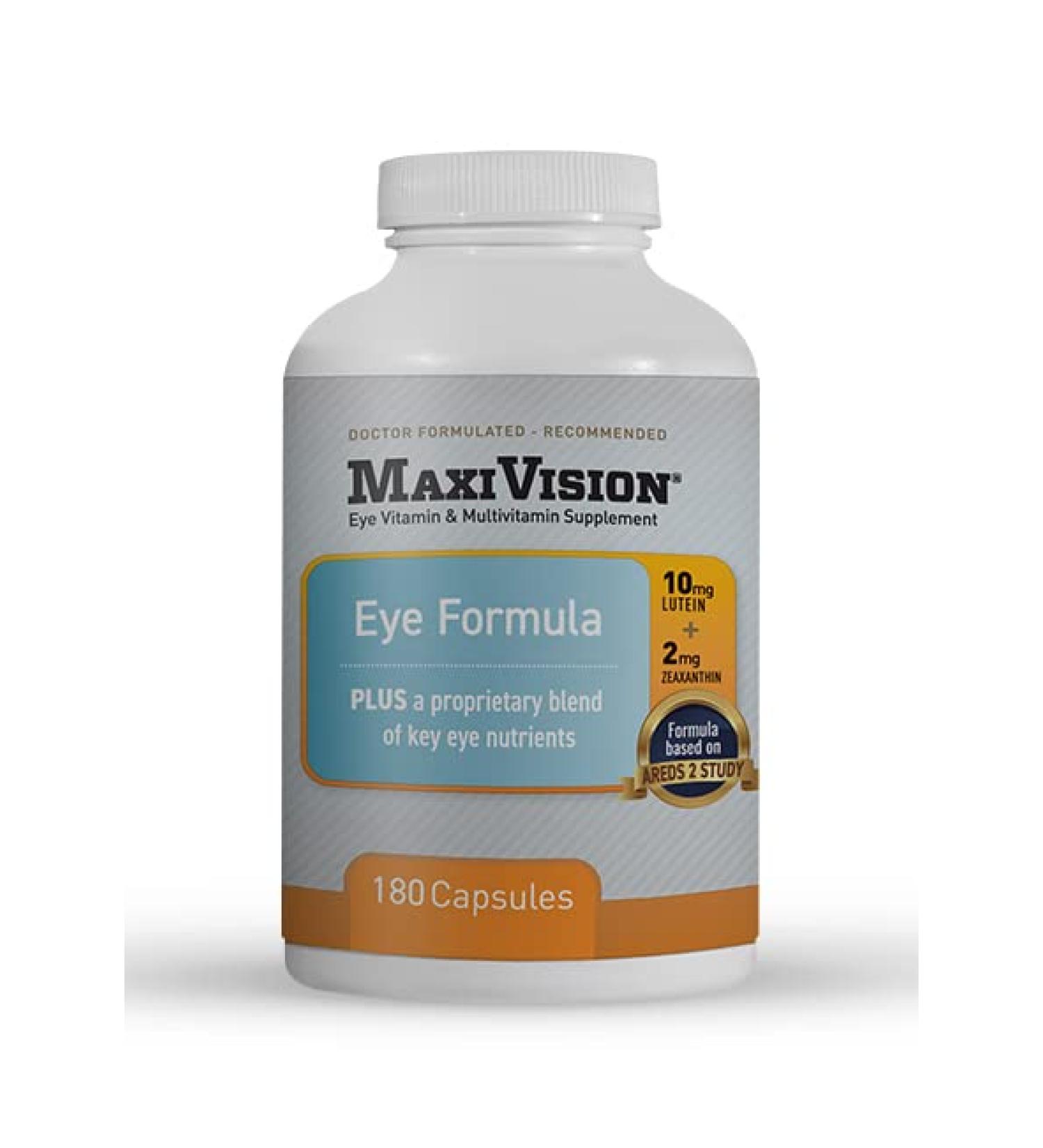 MaxiVision Eye Formula - Eye Vitamin Based on AREDS 2 Study - Age-Related Macular Support (1 B 180 Capsules) 180 Count (Pack of 1) - Buy Online on GoSupps.com