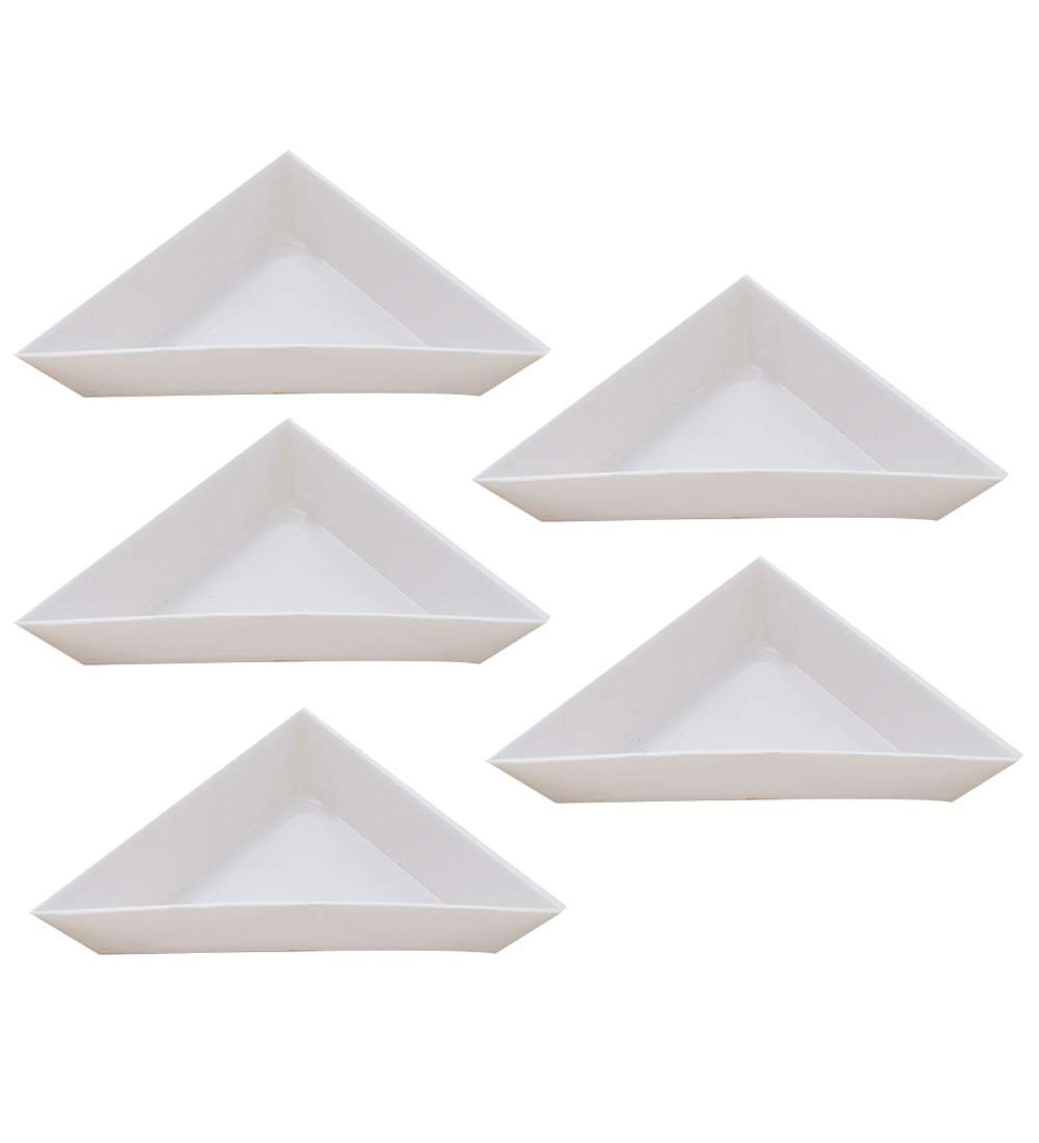 5pcs Plastic Triangle Rhinestone Nail Art Storage Box - Glitter Cup Holder Tray for Easy Organization | International Shipping Available - Buy Online on GoSupps.com