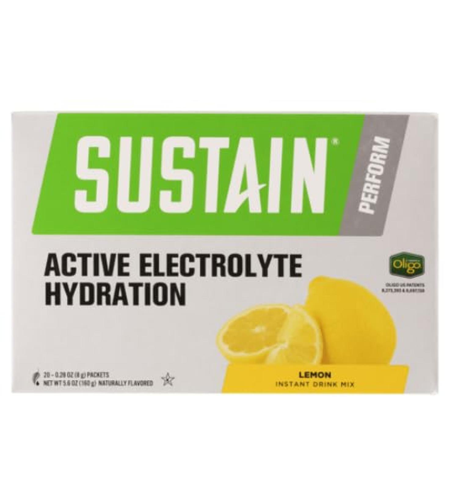 Melaleuca Sustain Active Hydration - Lemon - 20 Packets 0.28oz each