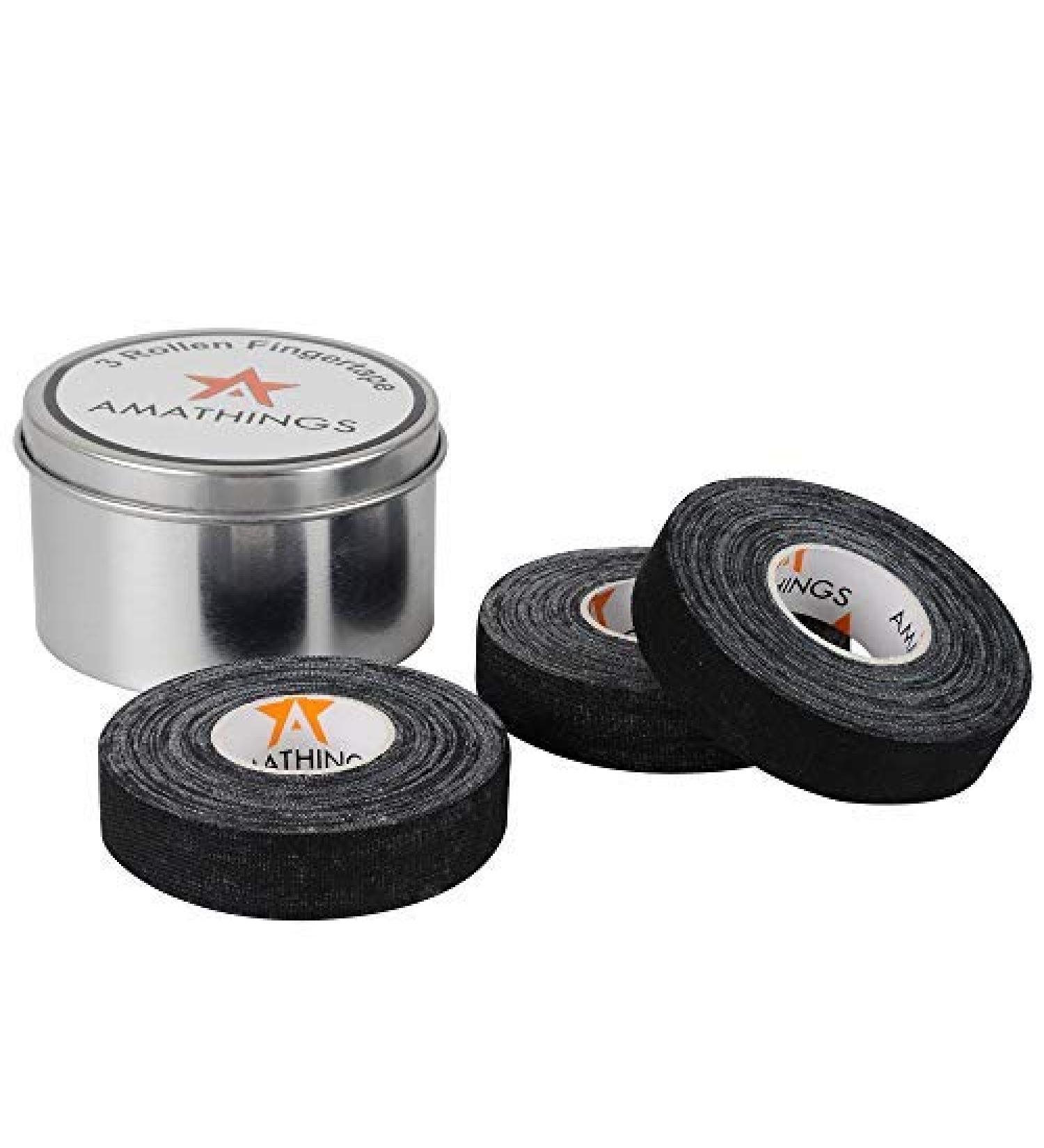 Amathings Climbing Tape - 3 Rolls in Metal Box | 1.5cm Wide Finger & Sports Tape for Climbing Bouldering Volleyball & Martial Arts - 3x Black - Buy Online on GoSupps.com