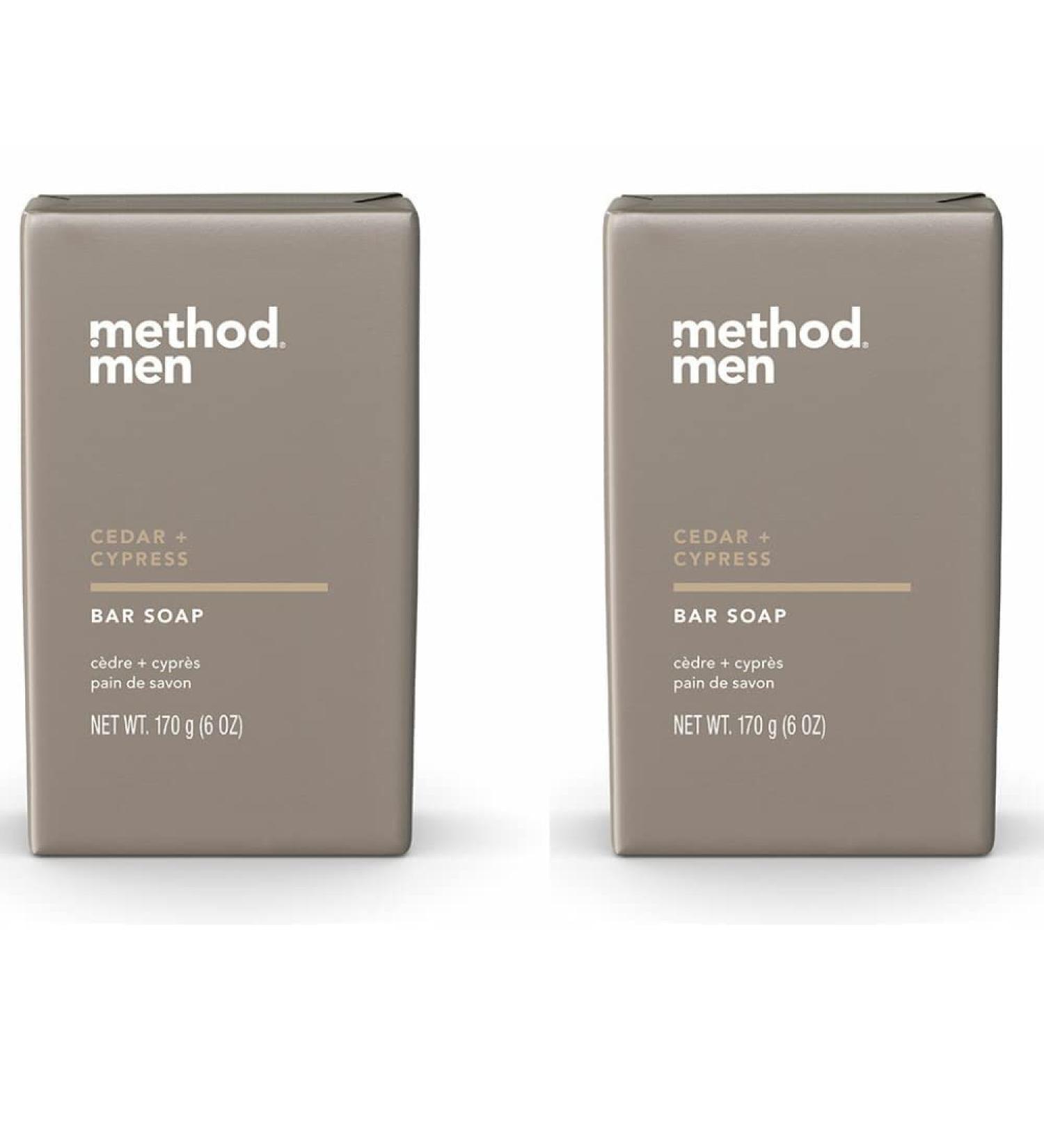 Method Men Bar Soap Cedar + Cypress 6 oz. (2 Pack) - Natural Cleansing for Men - Buy Online on GoSupps.com