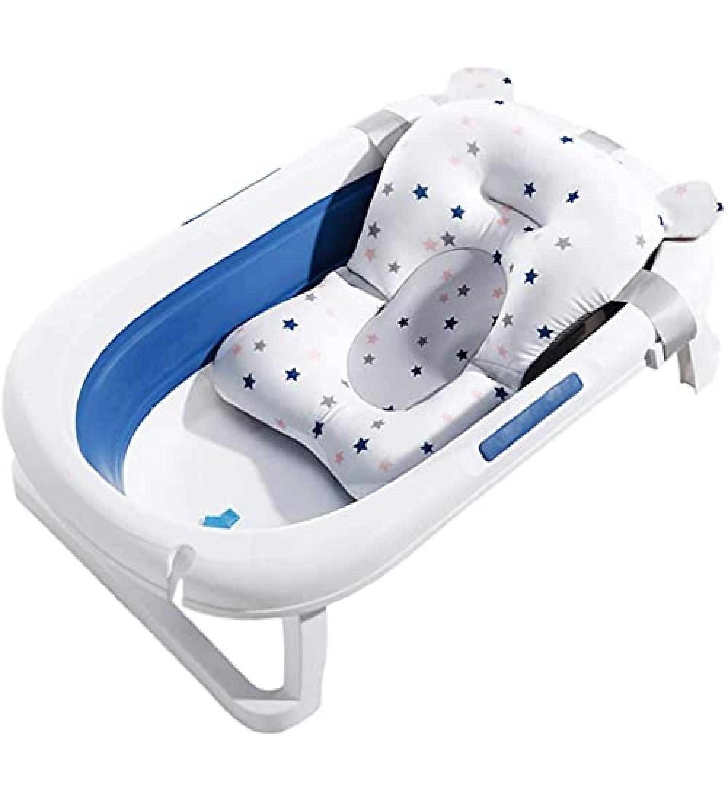 TINAYAUE Baby Bath Support - Infant Floating Bathtub Cushion | Soft Bath Pillow & Non-Slip Bath Seat Stand | Portable Newborn Shower Mat for 0-12 Months | L 45CM x W 32CM - Buy Online on GoSupps.com