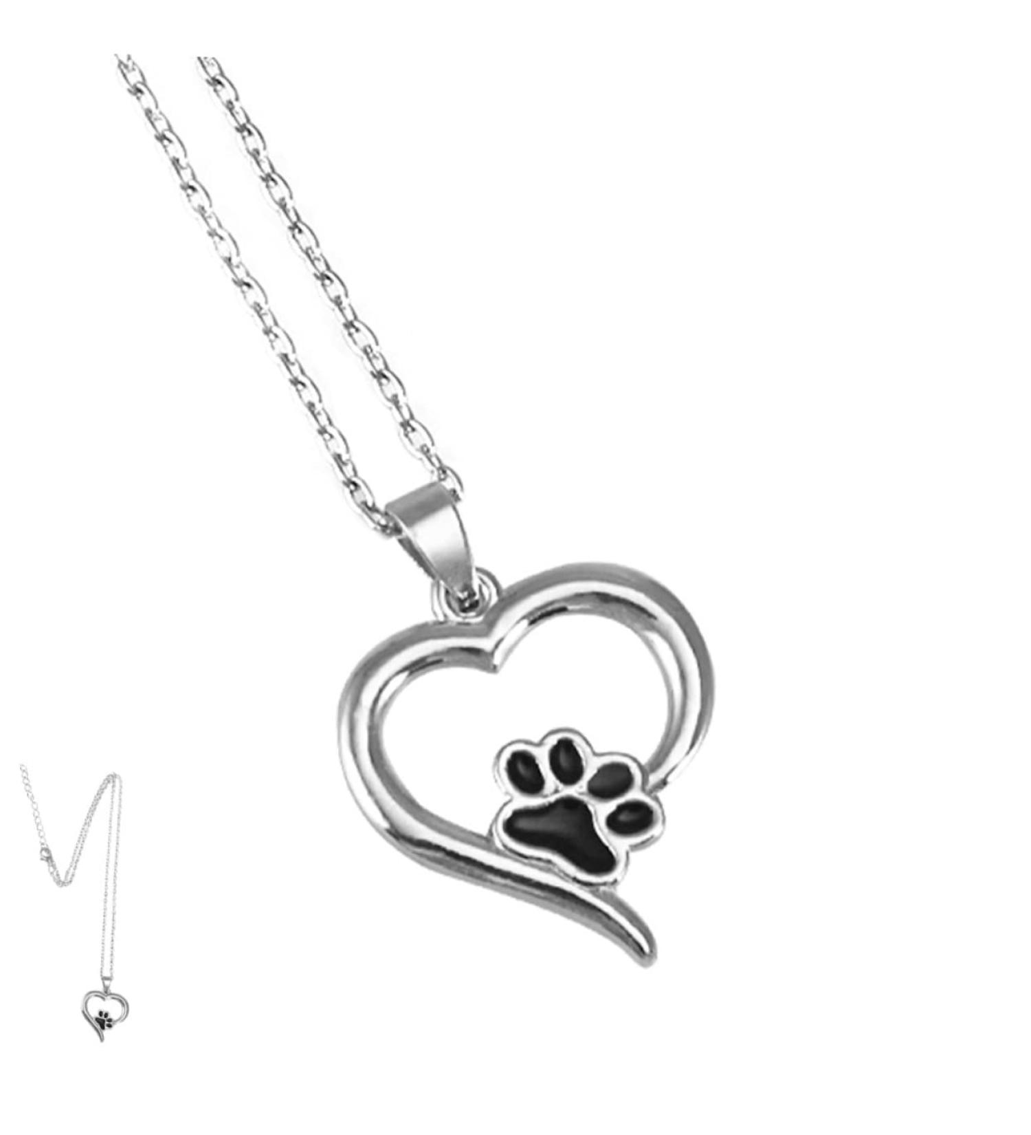 Toddmomy Sterling Silver Dog Necklace with Paw Print - Pet Trailer Charm Jewelry - Buy Online on GoSupps.com