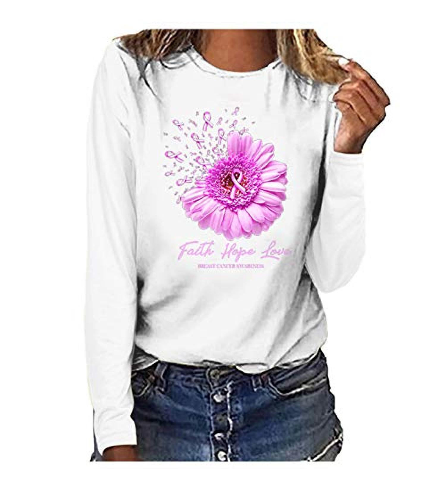 Daisy Printed Casual Fall Long Sleeve O Neck Sweatshirt for Women - White - Buy Online on GoSupps.com