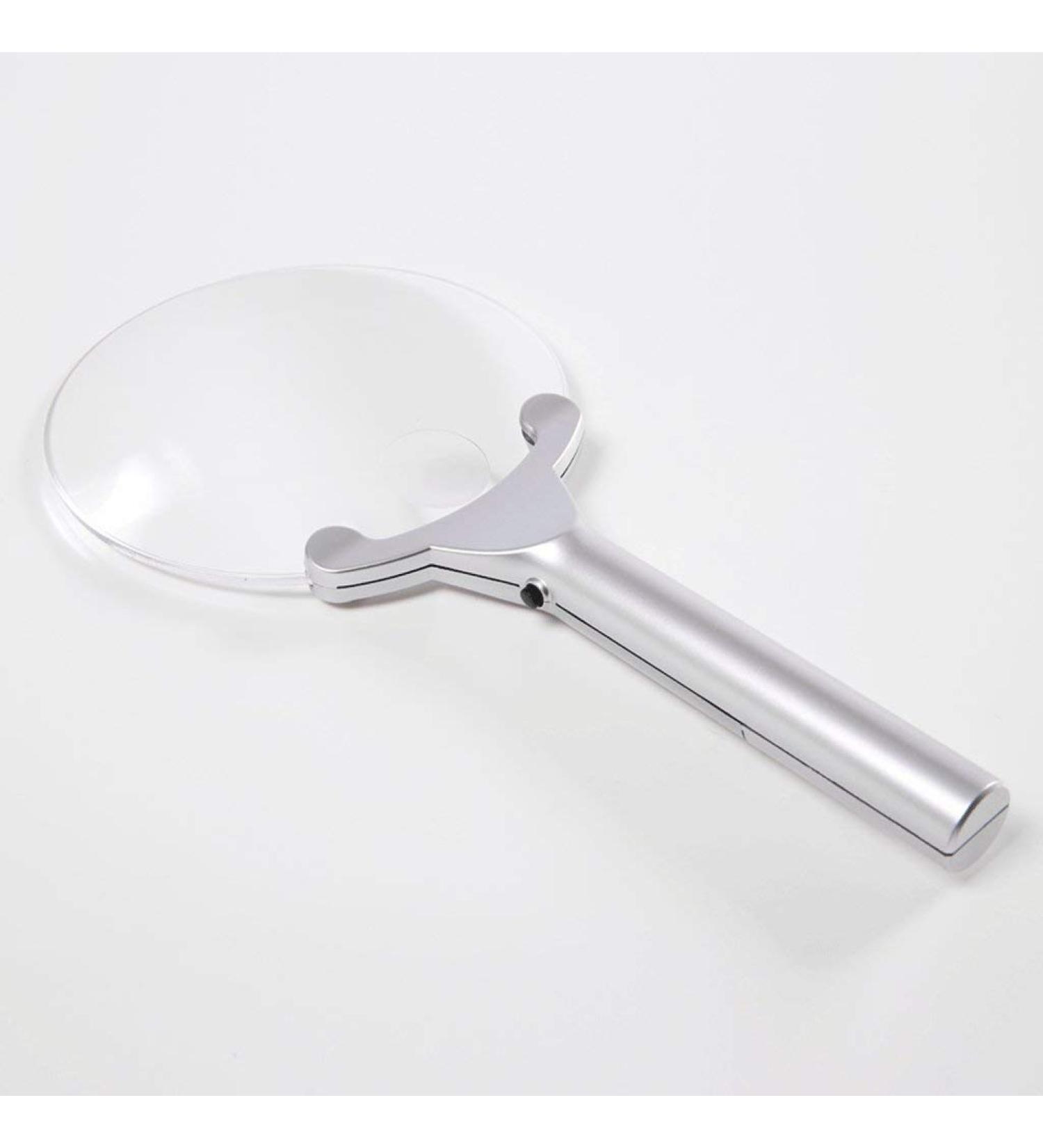 Handheld Magnifier HD Reading Identification Portable LED Light Silver Magnifying Glass PMMA Lens ABS Handle Made in China - Buy Online on GoSupps.com