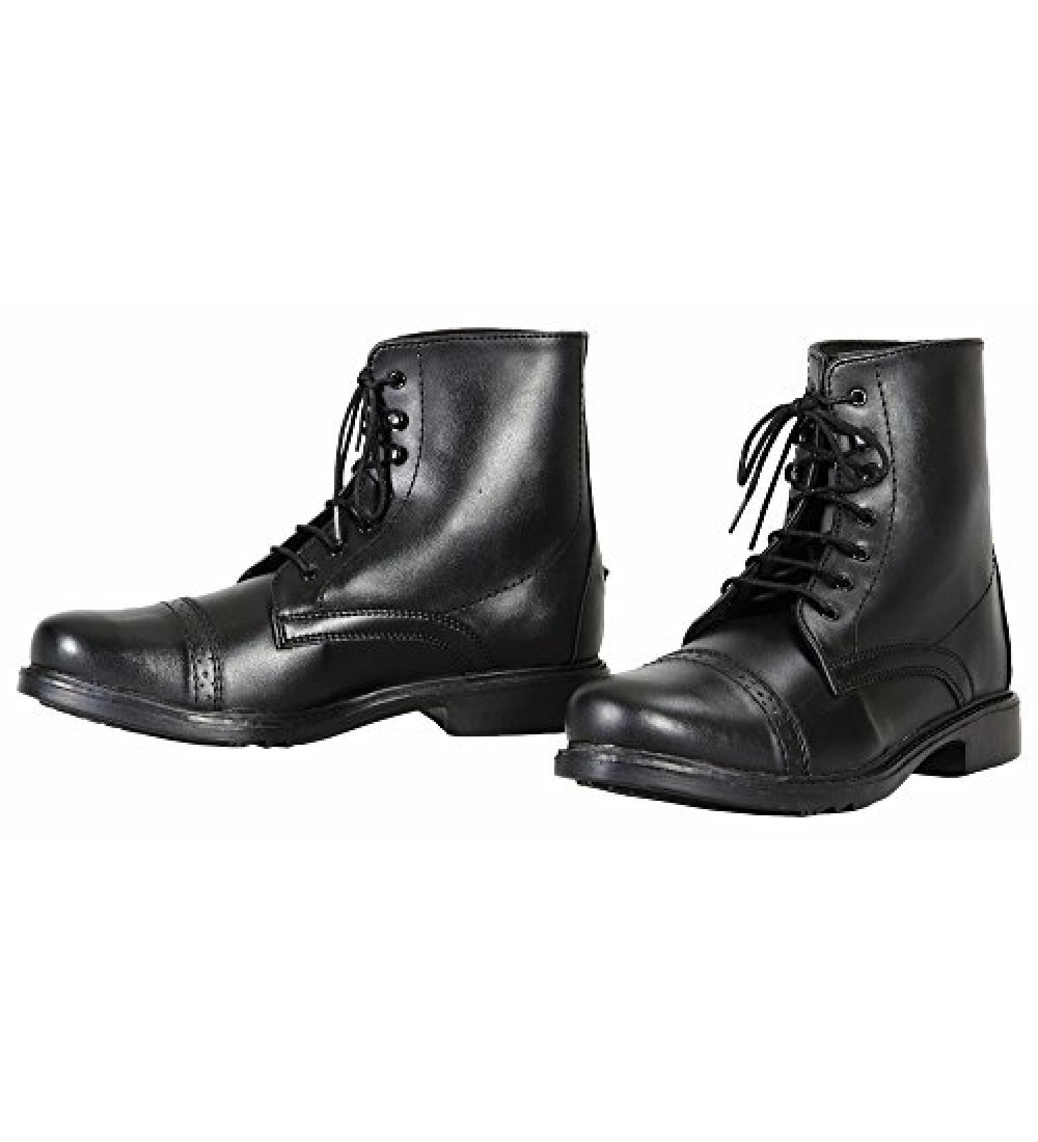 TuffRider Kid's Starter Lace Up Laced Paddock Boots 3 Black
