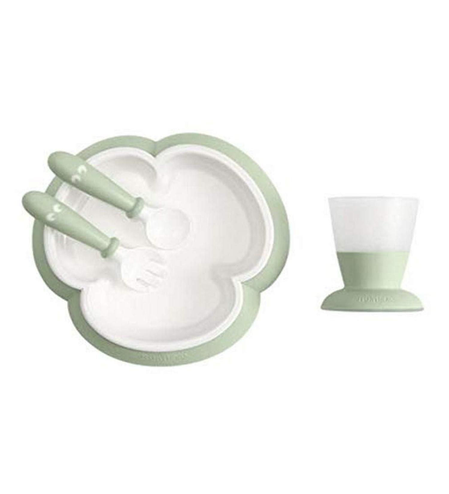 BabyBj rn Baby Feeding Set 4 pcs Powder green - Buy Online on GoSupps.com
