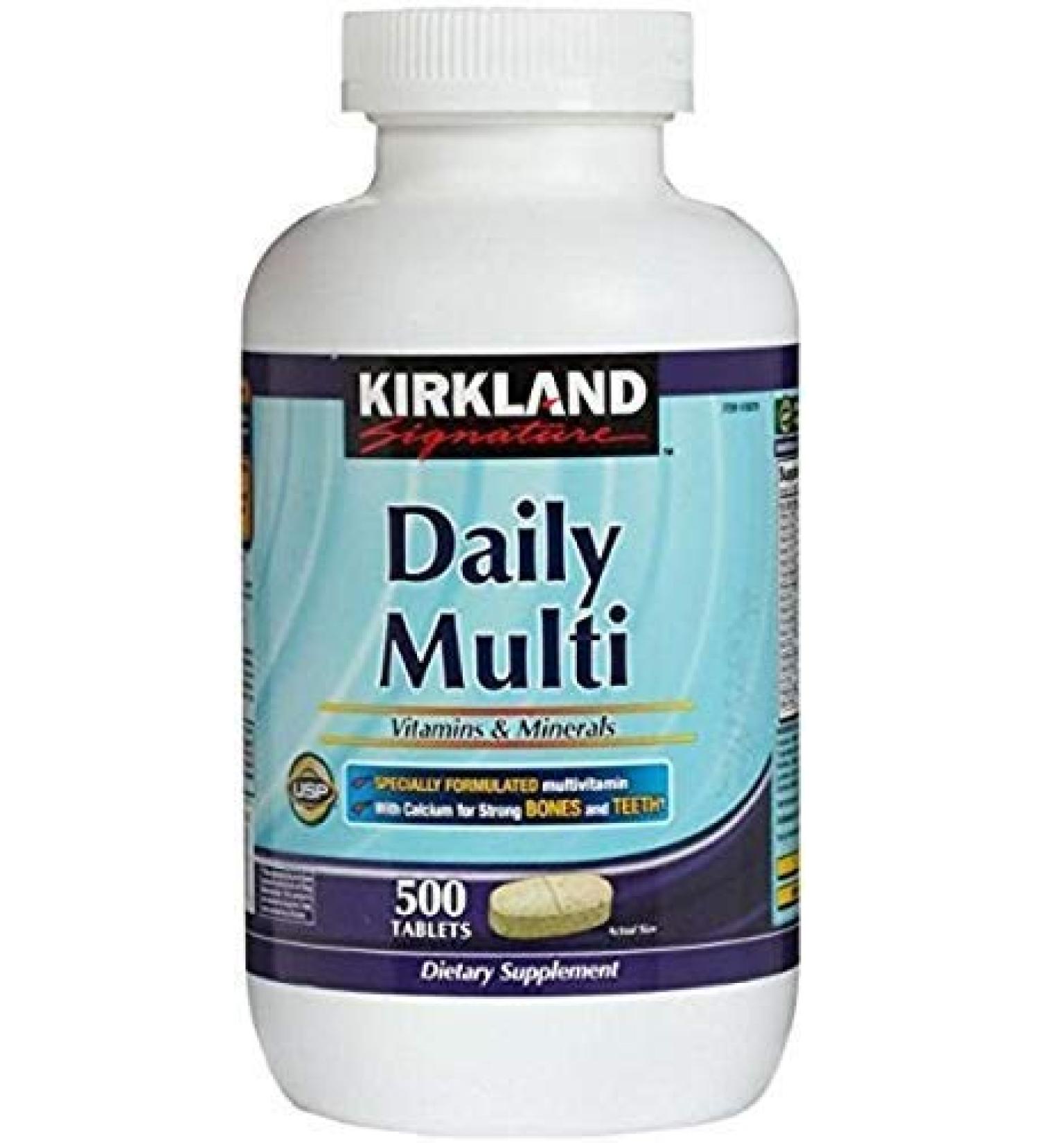 Kirkland Signature Daily Multi Vitamins & Minerals Tablets 500-Count Bottle 500 Count (Pack of 1)