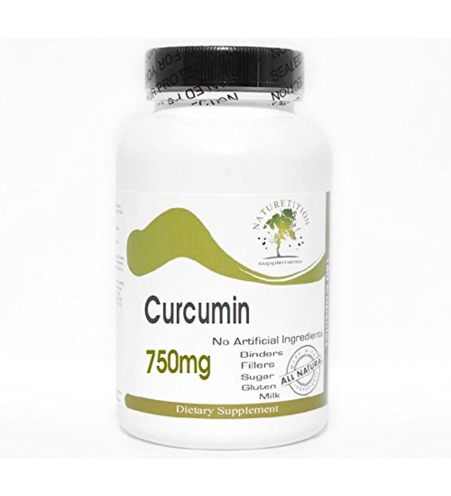 Curcumin 750mg Curcuminoids 95% 200 Capsules - No Additives Naturetition Supplements