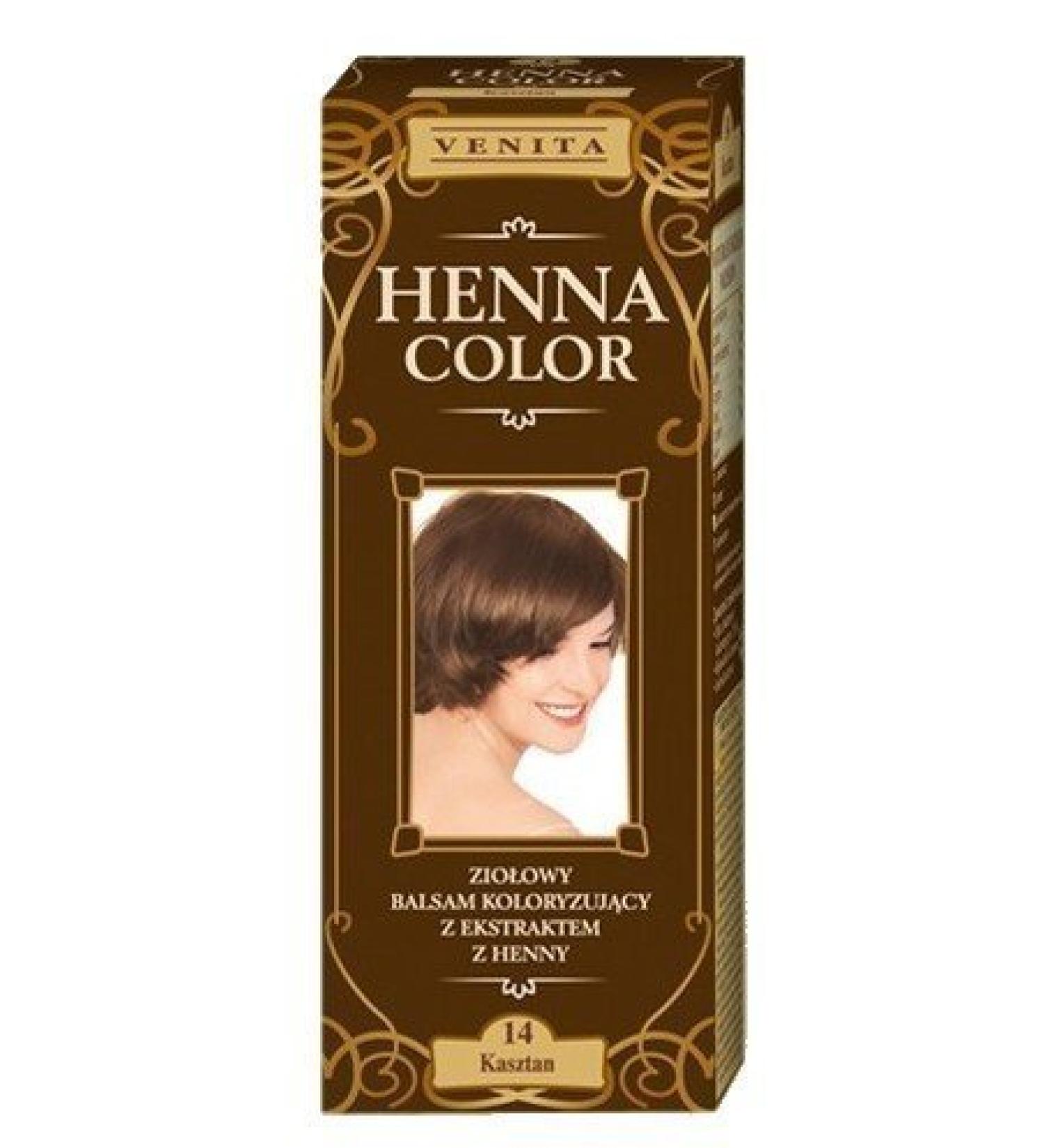 Henna Color 14 Chestnut Hair Conditioner Hair Color Color Effect Natural Hair Dye Henne ko chestnut brown 75 ml (1 pack)