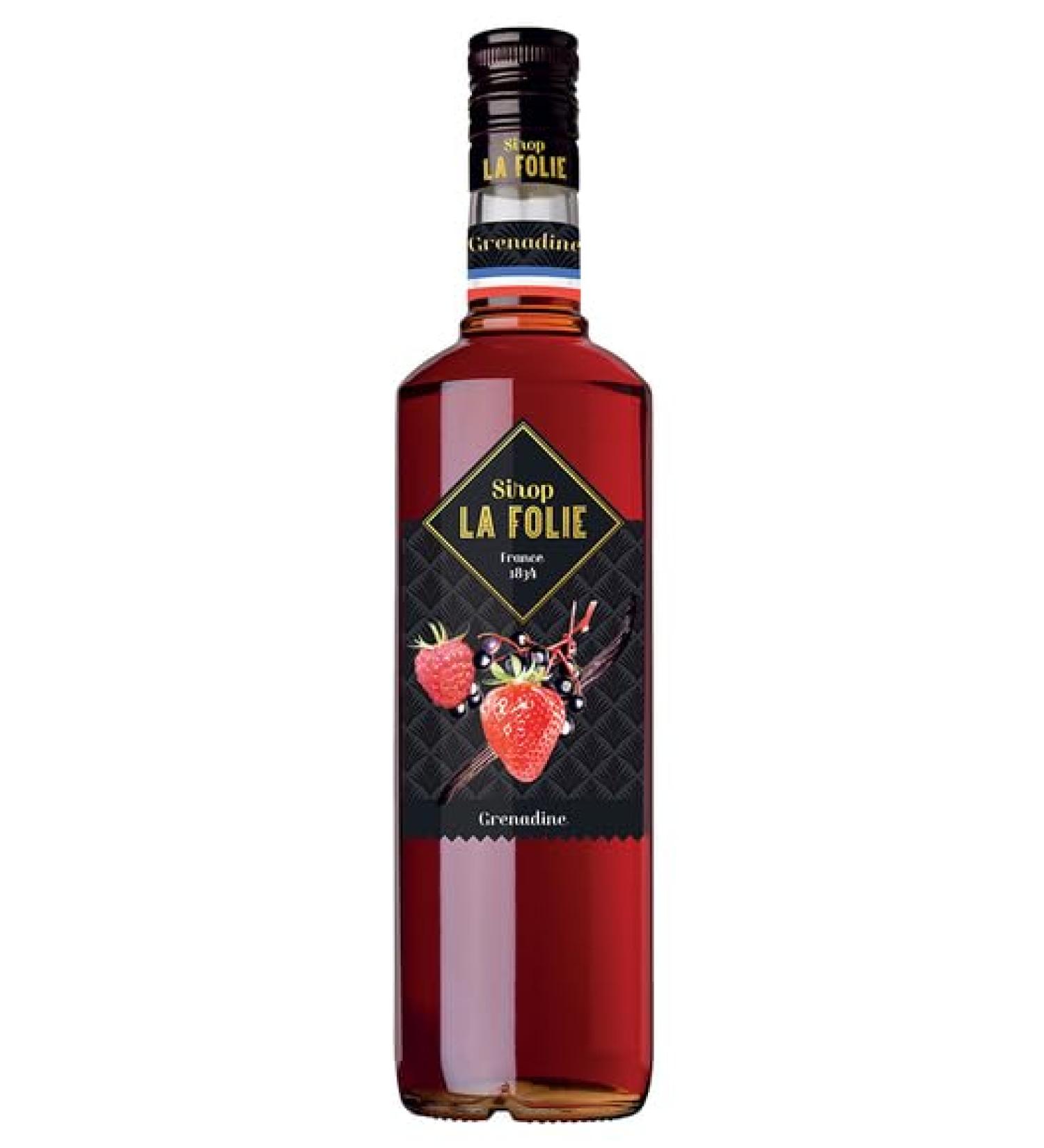 combine La Folie Syrup Grenadine 70 cl Saumur