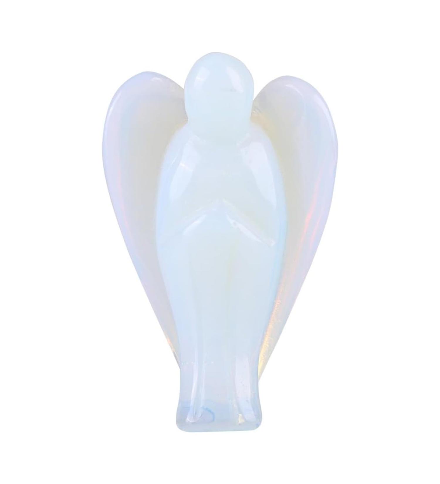 Shop Enixwh Angel Figure - 1.5in Opal Stone Guardian Angel Statue | Healing Crystals & Reiki Lucky Charm for Desk Decoration - Buy Online on GoSupps.com
