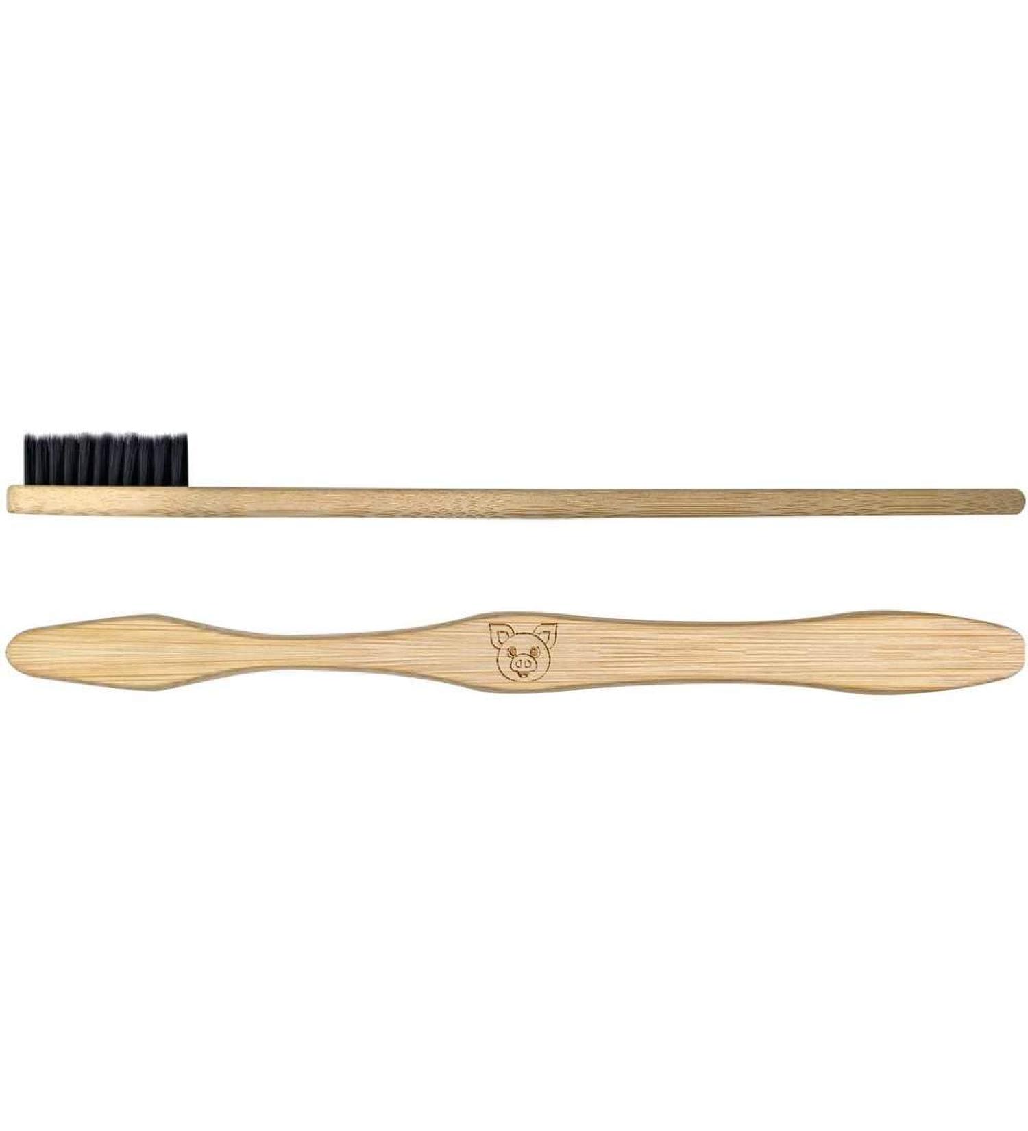 Azeeda Happy Pig Face Bamboo Toothbrush - Eco-Friendly & Fun Design | International Shipping Available - Buy Online on GoSupps.com
