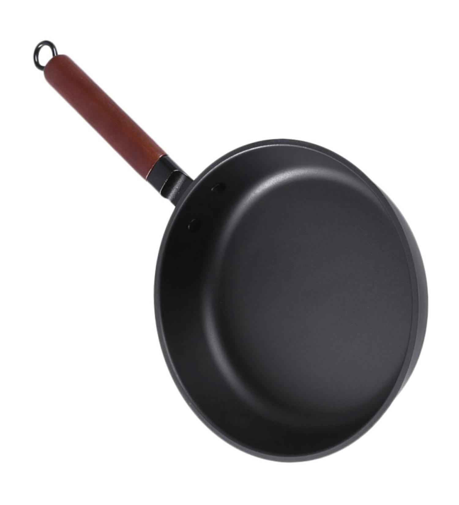 ABOOFAN Pan Mini Wok Egg Frying Skillet Stainless Steel Wok Mini Griddle Cooking Pot Stainless Steel Cooking Utensils No Stick Stainless Steel Cookware Wooden Omelette Plate Flat - Buy Online on GoSupps.com