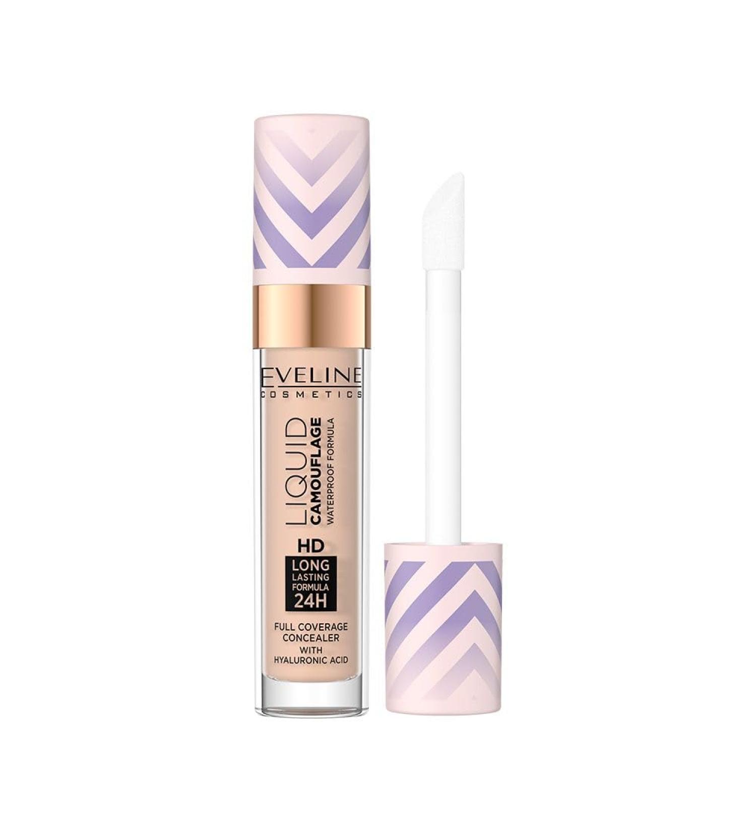 Eveline Cosmetics Waterproof Liquid Camouflage Concealer with Hyaluronic Acid - Liquid Camouflage 2.5 for Flawless Skin