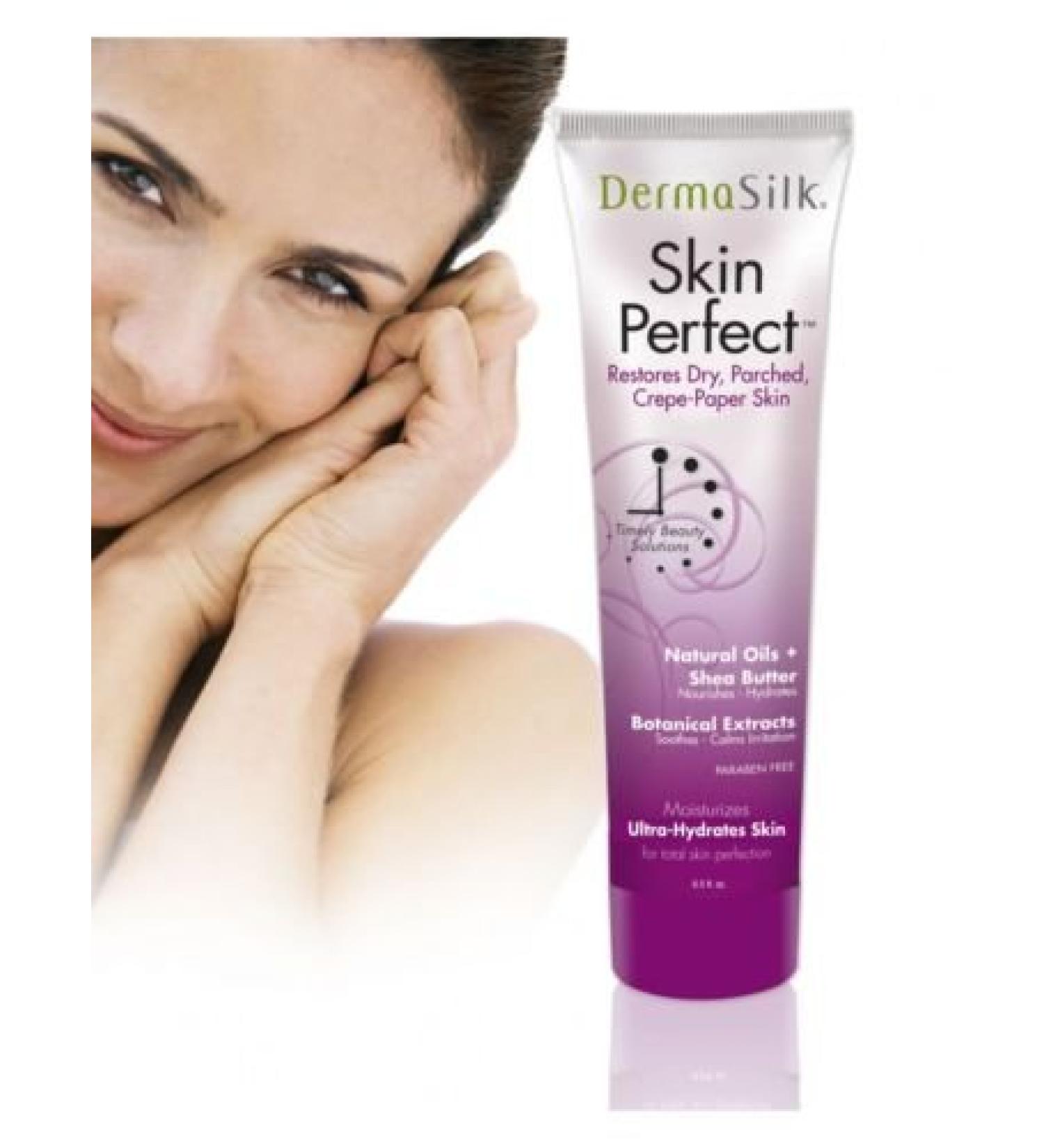 Dermasilk Skin Perfect - Anti Aging Moisturizer Cream Diminishes Wrinkles on Face Neck & Body 6.5 oz