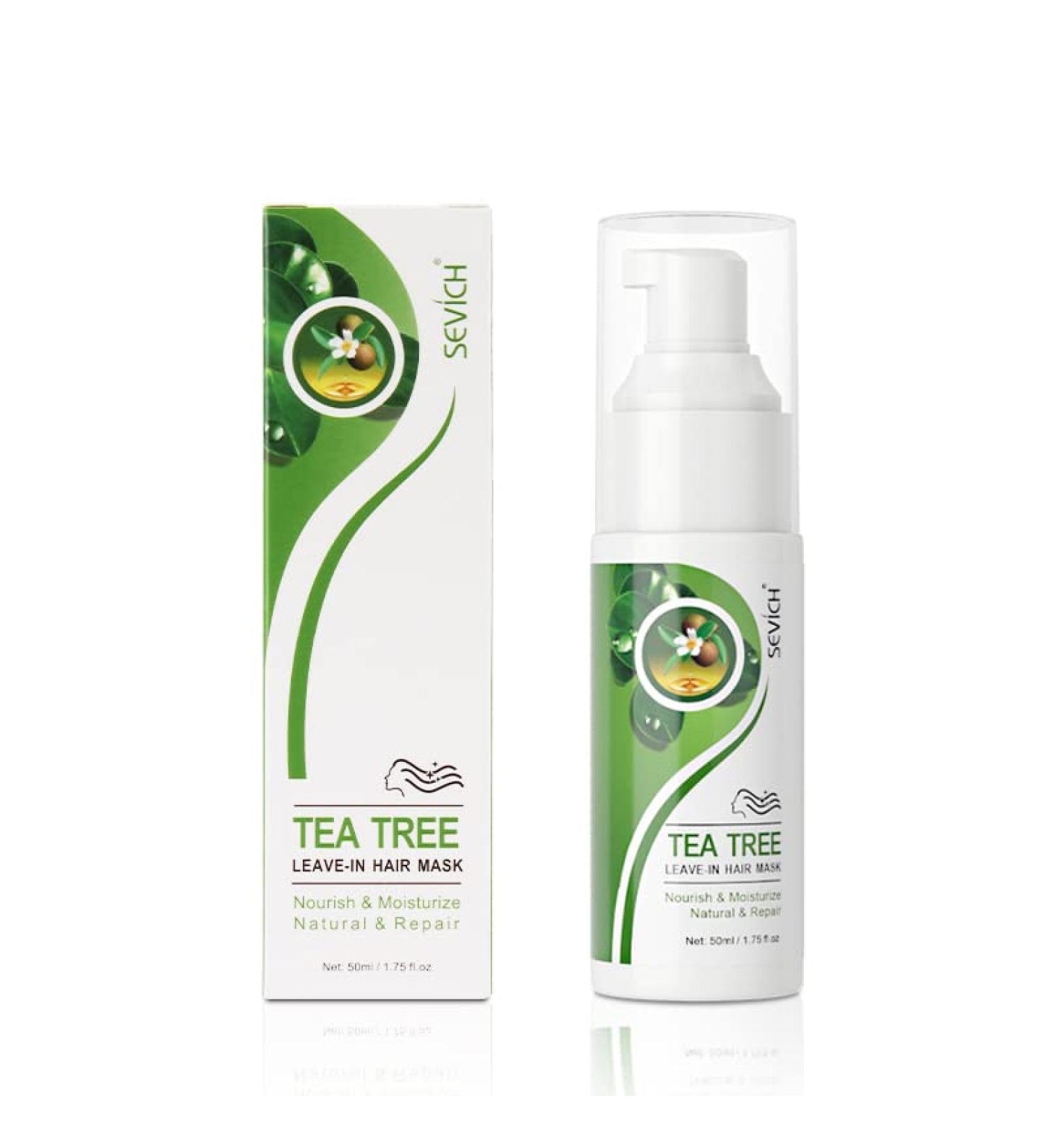 Deeply Nourishing Tea Tree leave-in Hair Mask Repair Damaged & Moisturize Hair Smoothing Keratin Hair Treatment Mask 50ml (Tea Tree)