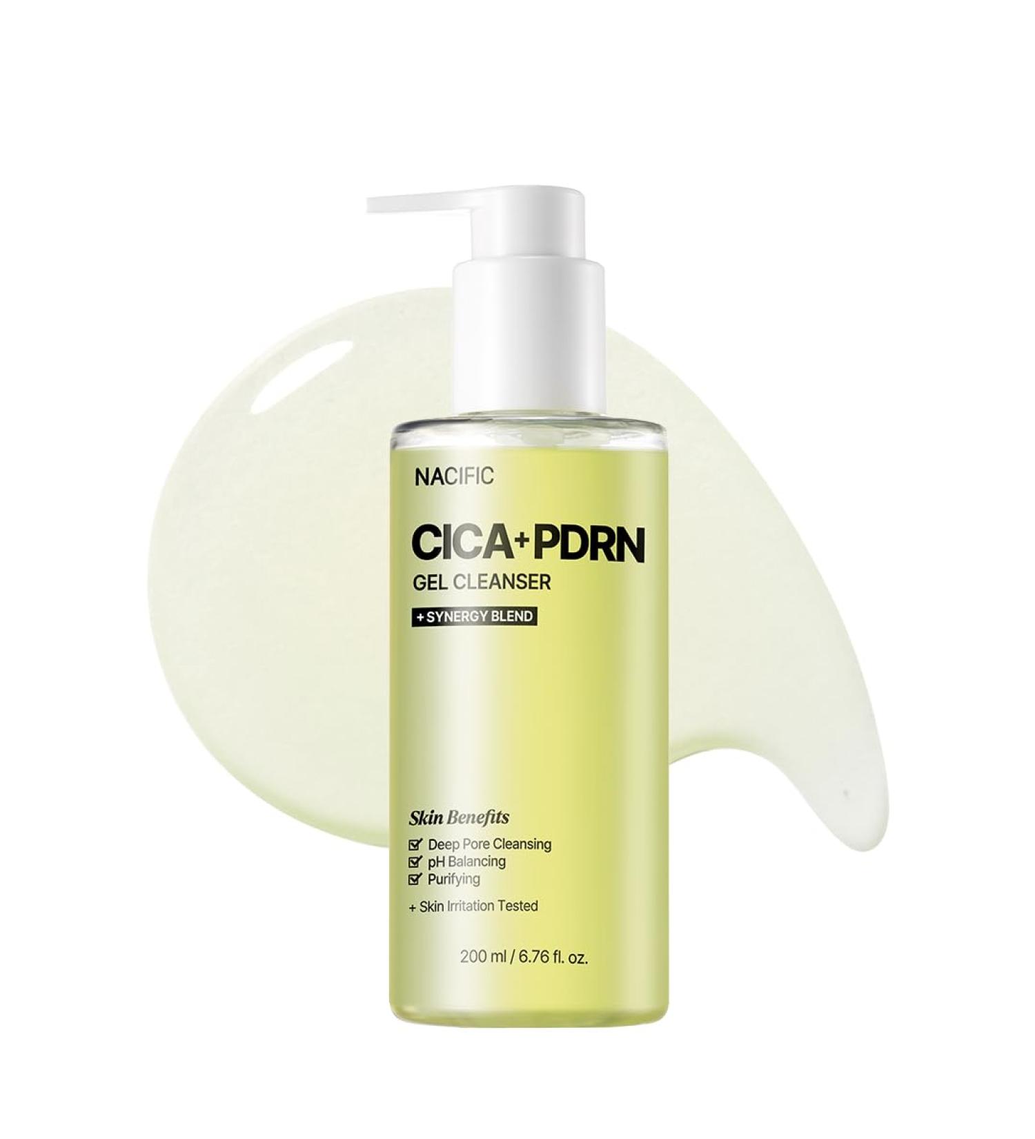 NACIFIC Cica PDRN Gel Cleanser 6.76 fl oz 200ml Centella Asiatica Low pH Deep Pore Cleanser for Sensitive Skin Soothing Purifying Korean Face Wash - Buy Online on GoSupps.com