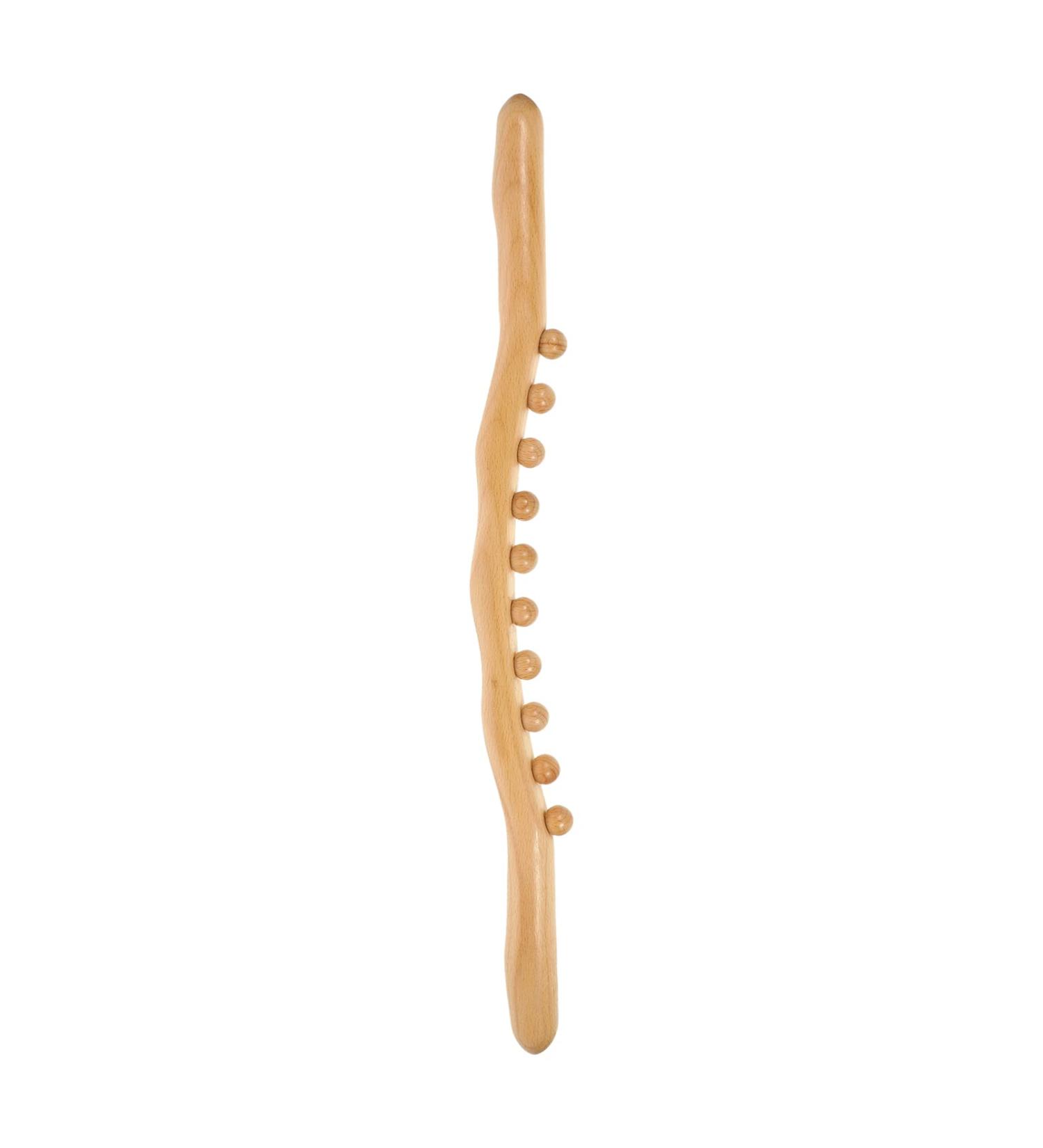 Operitacx Wooden Scratch Massage Tool - Muscle Relaxation & Gua Sha Stick for Full Body & Back Massage - 10 Pearl Soft Tissue Massager - Buy Online on GoSupps.com