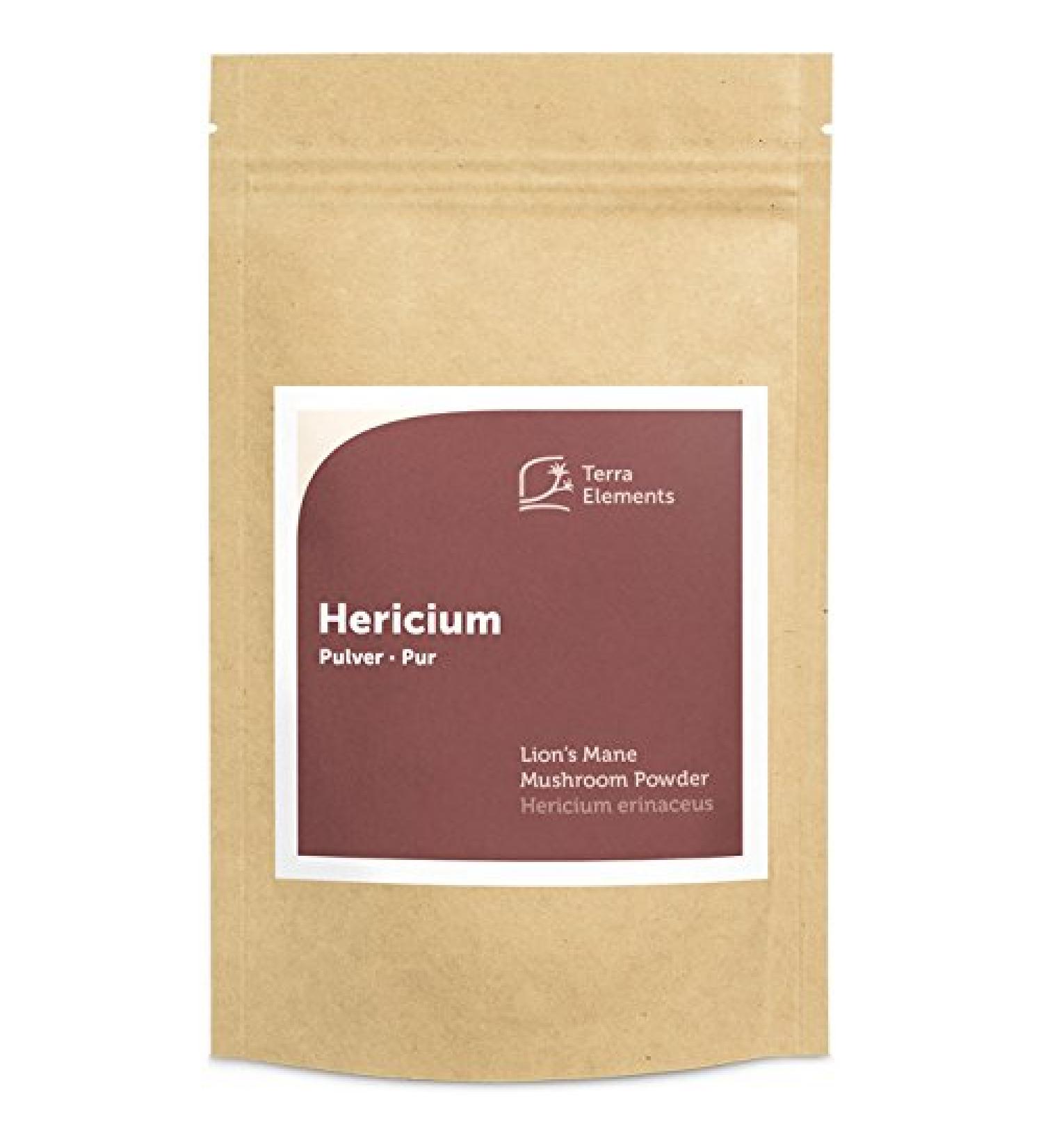 Terra Elements Organic Hericium Powder 100g I Hydne Herisson I 100% Pure I Vegan I Raw Quality - Buy Online on GoSupps.com