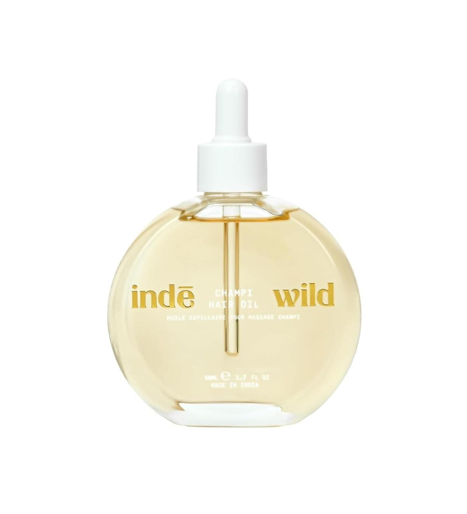 inde wild Champi hair oil 50 ml with Brahmi Amla and Bhringraj Ayurvedic Hair Growth Oil for Dandruff Hair Fall and Thicker Fuller Hair 16+ Ayurvedic Actives Calming scent - Buy Online on GoSupps.com