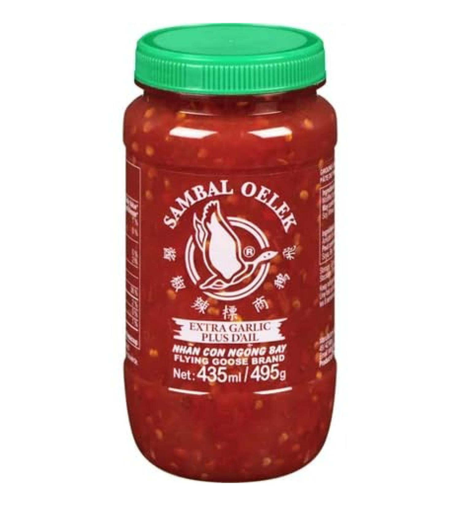 Flying Goose Sambal Oelek Ground Chili Paste With Extra Garlic 495g