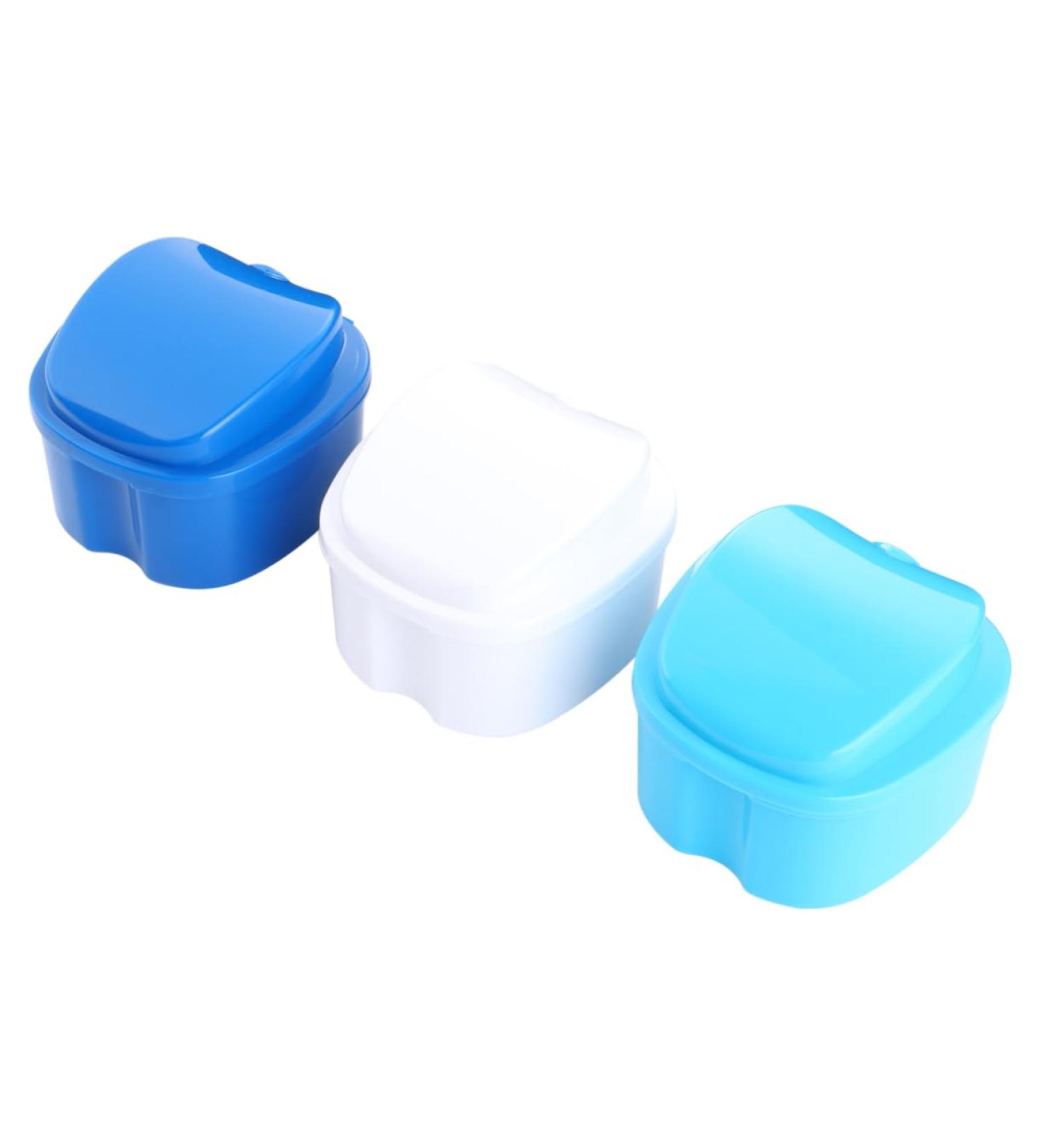 Gleavi 3 Series Box Press Container for Dentures | Dental Prostheses Storage | Blue 10x9x7cm - Buy Online on GoSupps.com