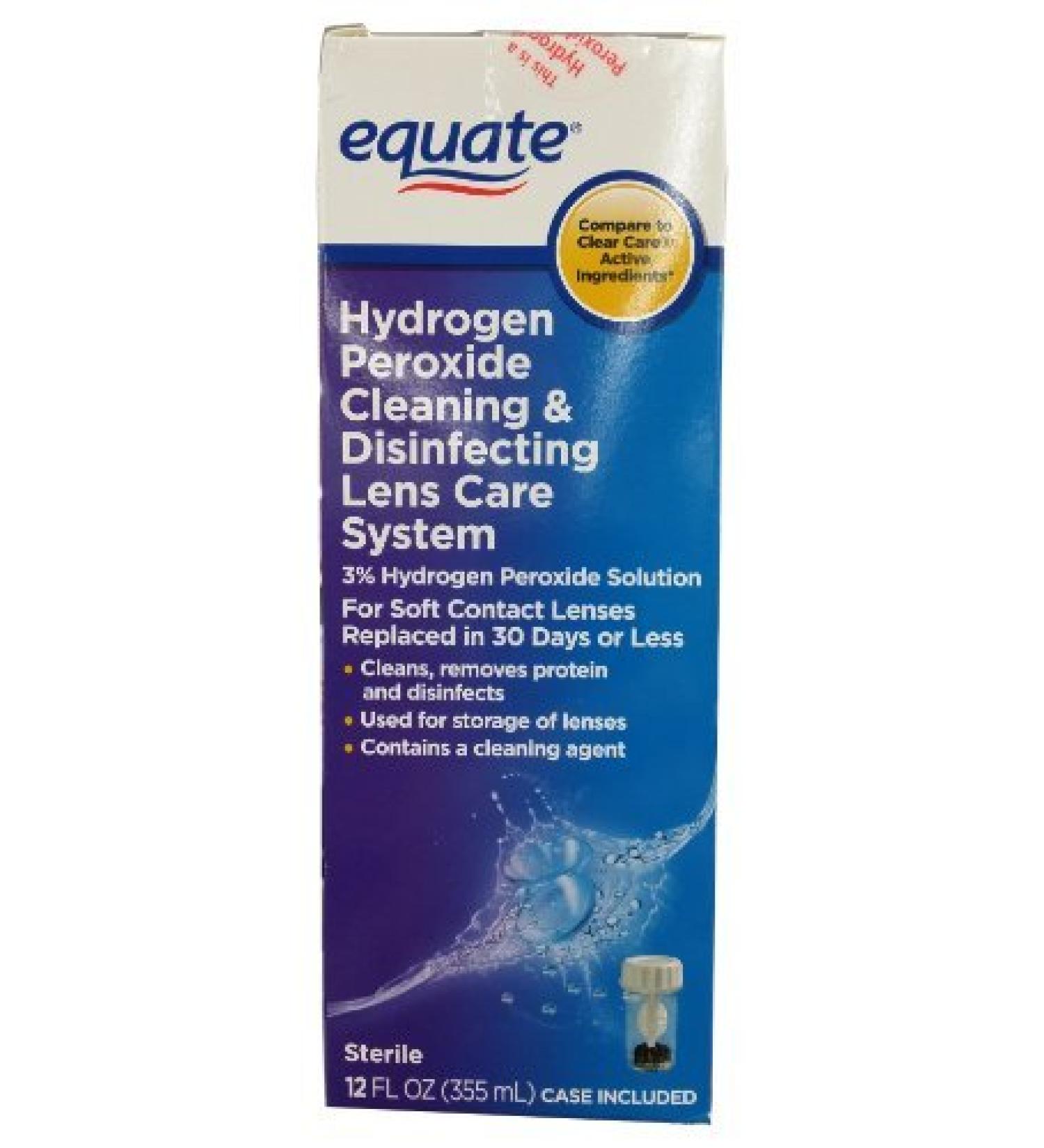Hydrogen Peroxide Cleaning and Disinfecting Lens Care System 12oz Compare to Clear Care by Equate