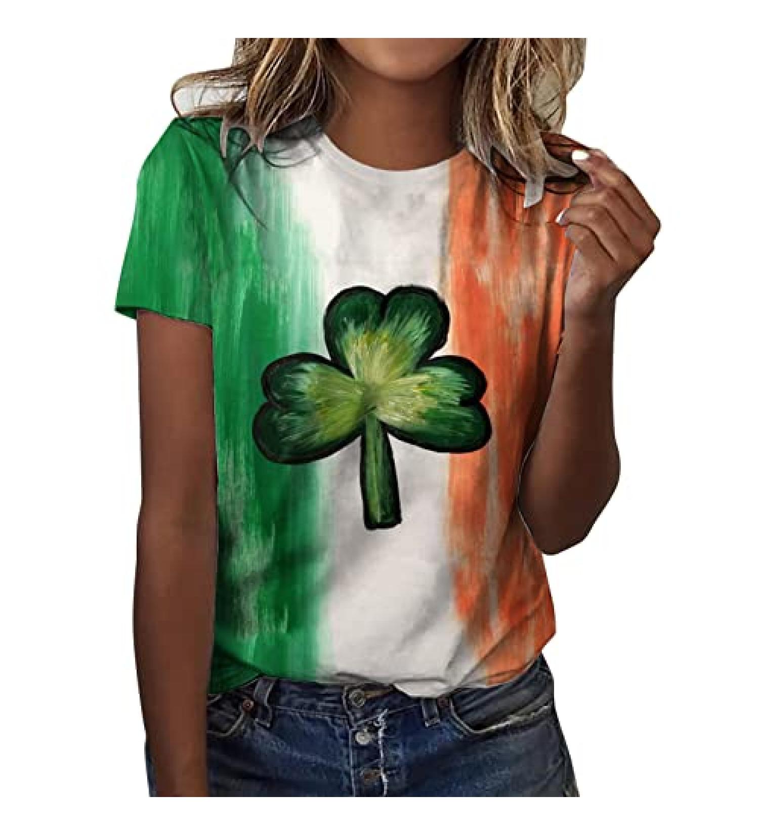 Women's Spring St. Patrick's Day Tee - Green Boho Tunic, Large - Buy Online on GoSupps.com