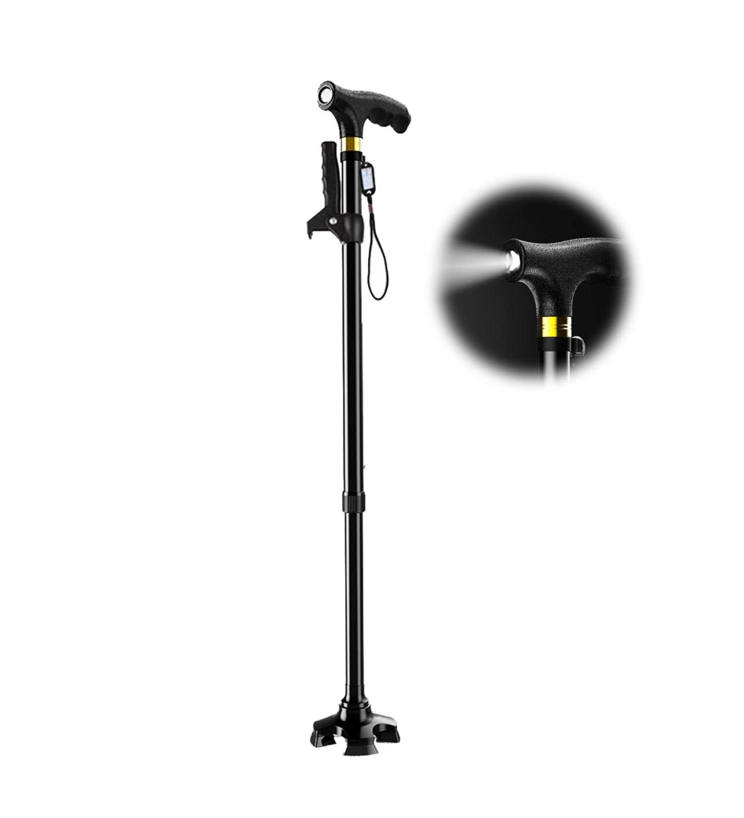 Forearm Crutches Ergonomic Handles Comfortable Grip and Wear-Resistant Non-Slip Walking Cane for Elderly LED Lights Height Adjustable Balanced Walker Warm Life - Buy Online on GoSupps.com