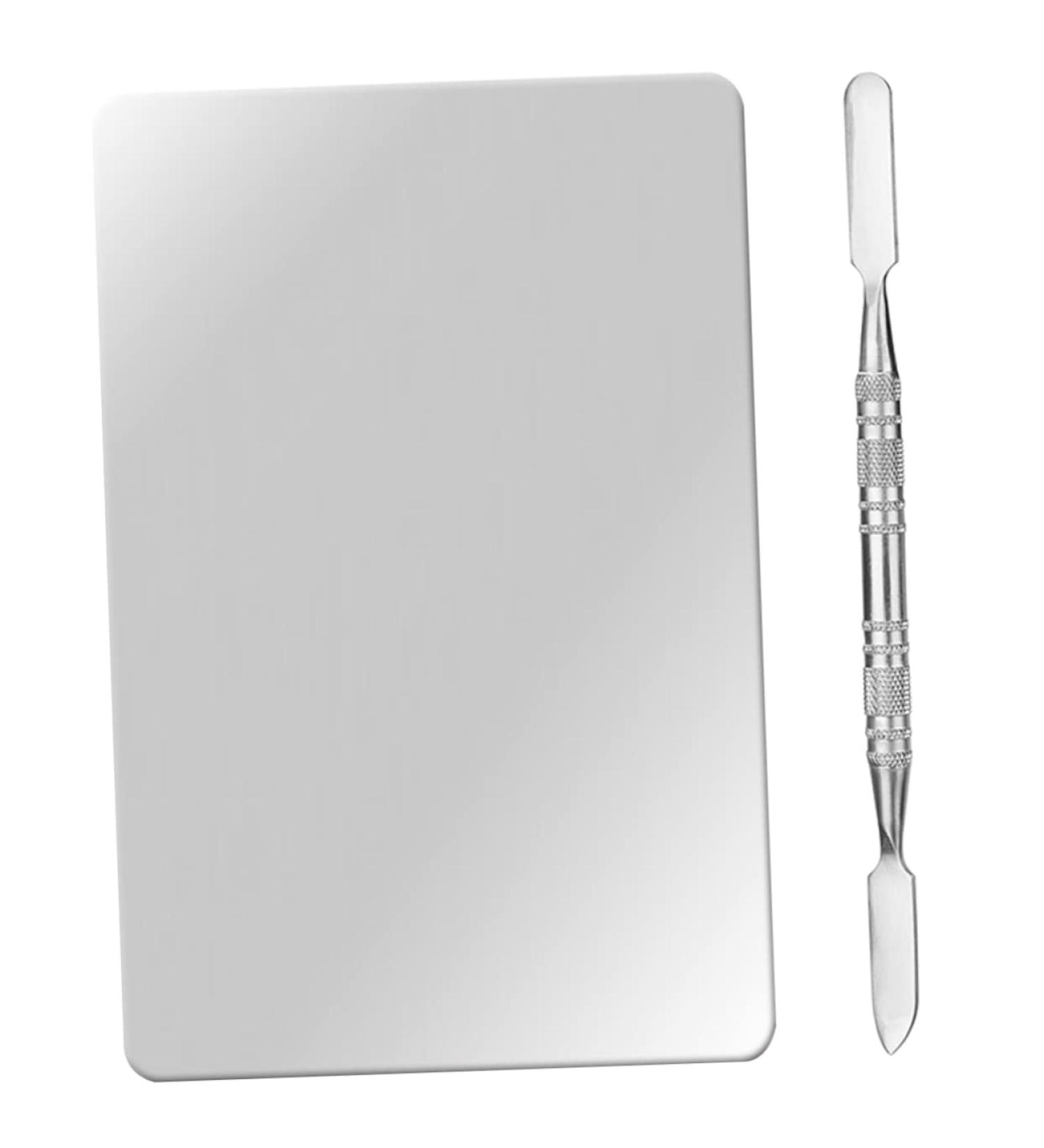 Plaque De Maquillage En Acier Inoxydable Plateau De M lange De Maquillage Avec Spatule Cosm tique Pour Maquilleurs Professionnels Usage Professionnel - Buy Online on GoSupps.com