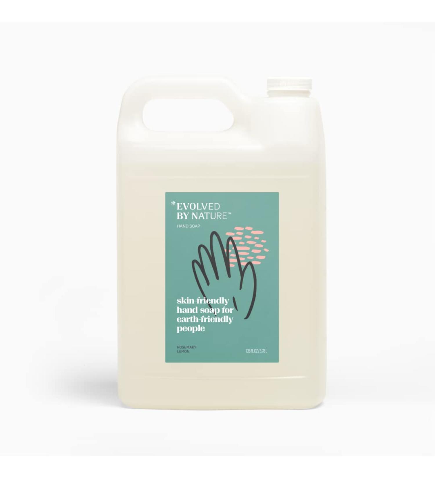 EVOLVED BY NATURE Liquid Hand Soap Refill  Rosemary Lemon Essential Oils  Moisturizing Naturally Derived Ingredients Biodegradable Hand Wash  Gallon (128 oz) 128 Fl Oz - Buy Online on GoSupps.com