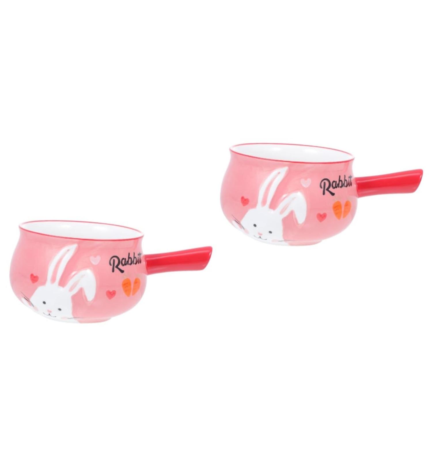 Alipis 2pcs Breakfast Handle Bowl Salad Bowl Kitchen Accessories Ceramic Bowl Cutlery Set Child Household - Buy Online on GoSupps.com