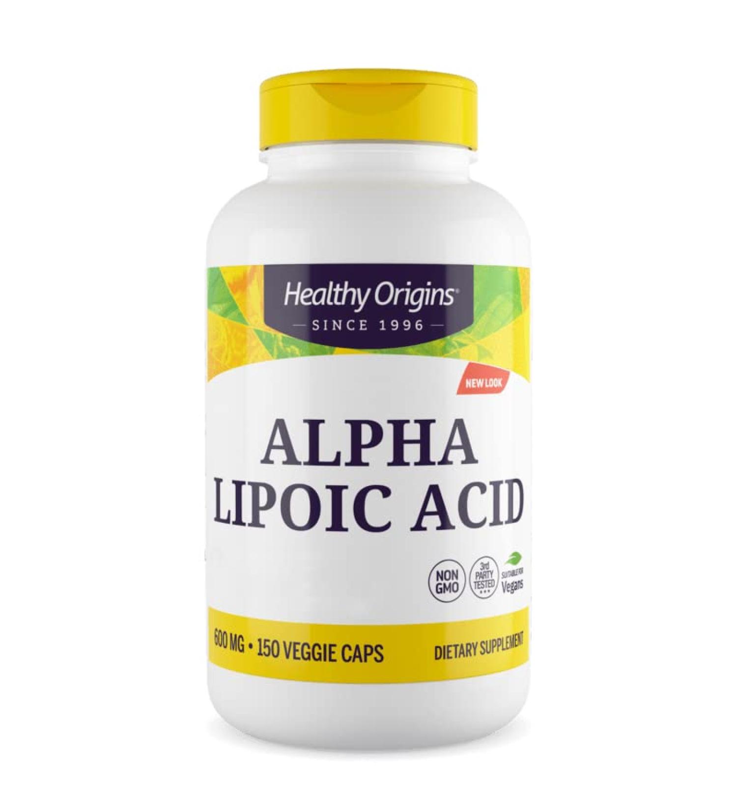 Healthy Origins Alpha Lipoic Acid 600mg - 150 Gluten-Free Capsules | High-Dose Non-GMO Lab Tested 2-Day Supply - Buy Online on GoSupps.com