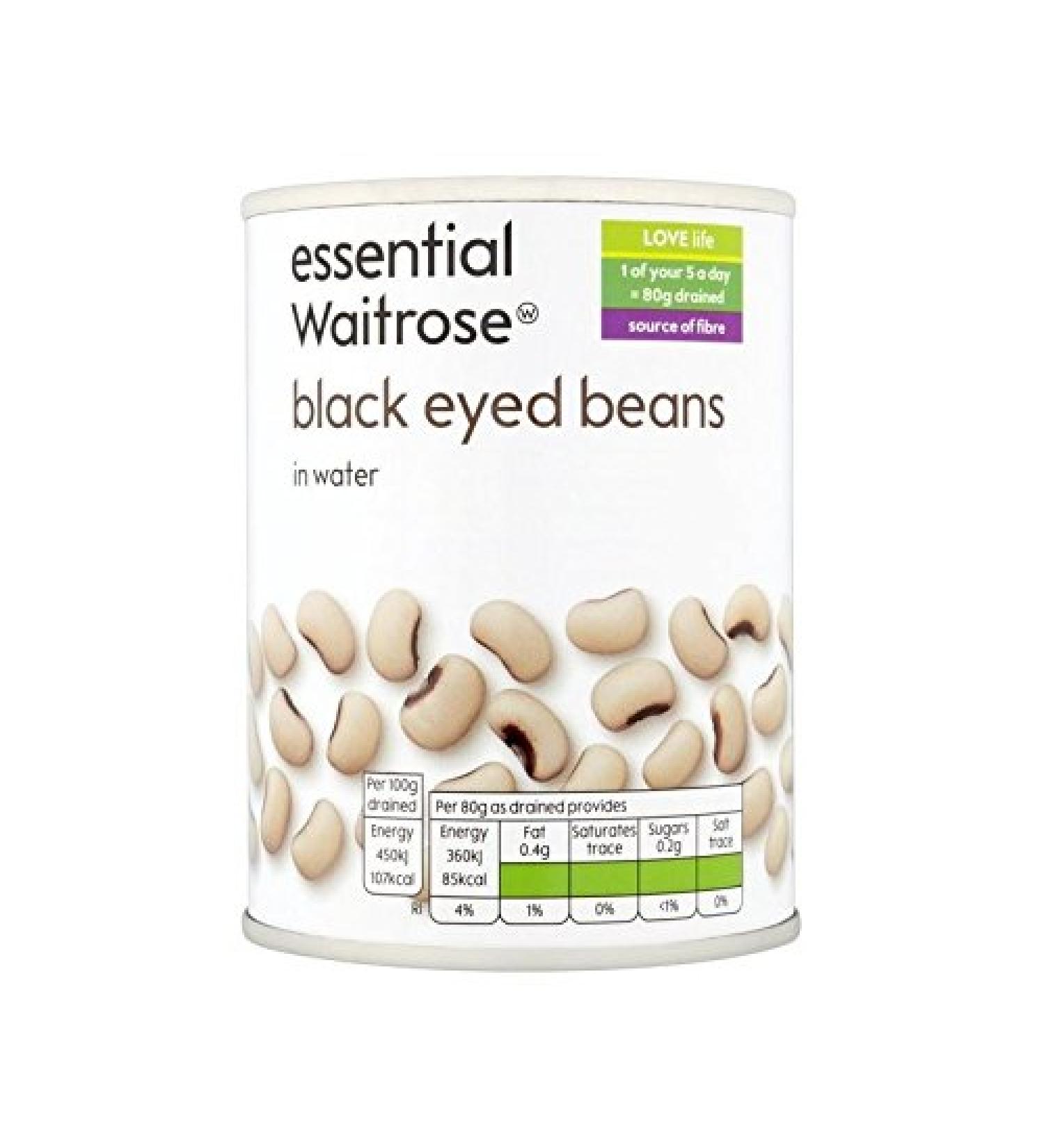 Blackeye Beans in Water Essential Waitrose 410g - Pack of 2