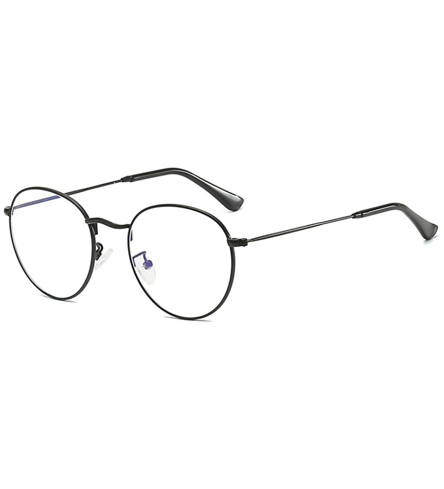 Buy Migoo Classic Round Blue Light Filter Glasses - Unisex Metal Frame Retro Nerd Glasses (Black) - Buy Online on GoSupps.com