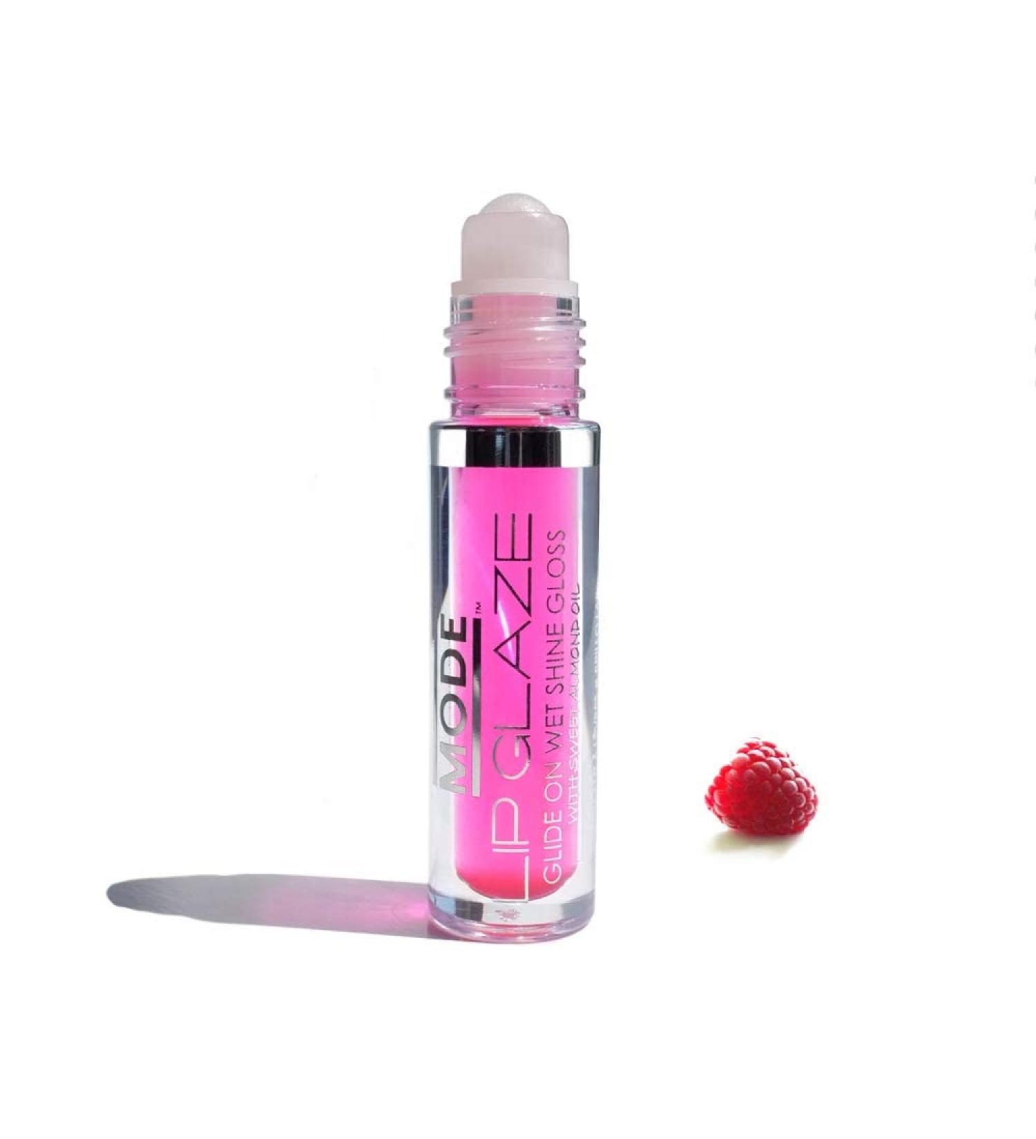 MODE Lip Glaze: Raspberry Flavored Roll On Lip Gloss for Sheer Wet Shine - Hydrating Natural Skincare with Fruit Oils and Sweet Almond - Vegan, Cruelty Free | Made in NY - Buy Online on GoSupps.com