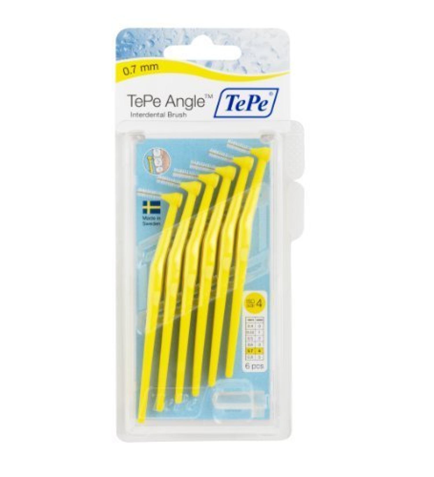 TePe Interdental Brush Angle Yellow 0.7 mm by TePe Munhygienprodukter AB Sweden