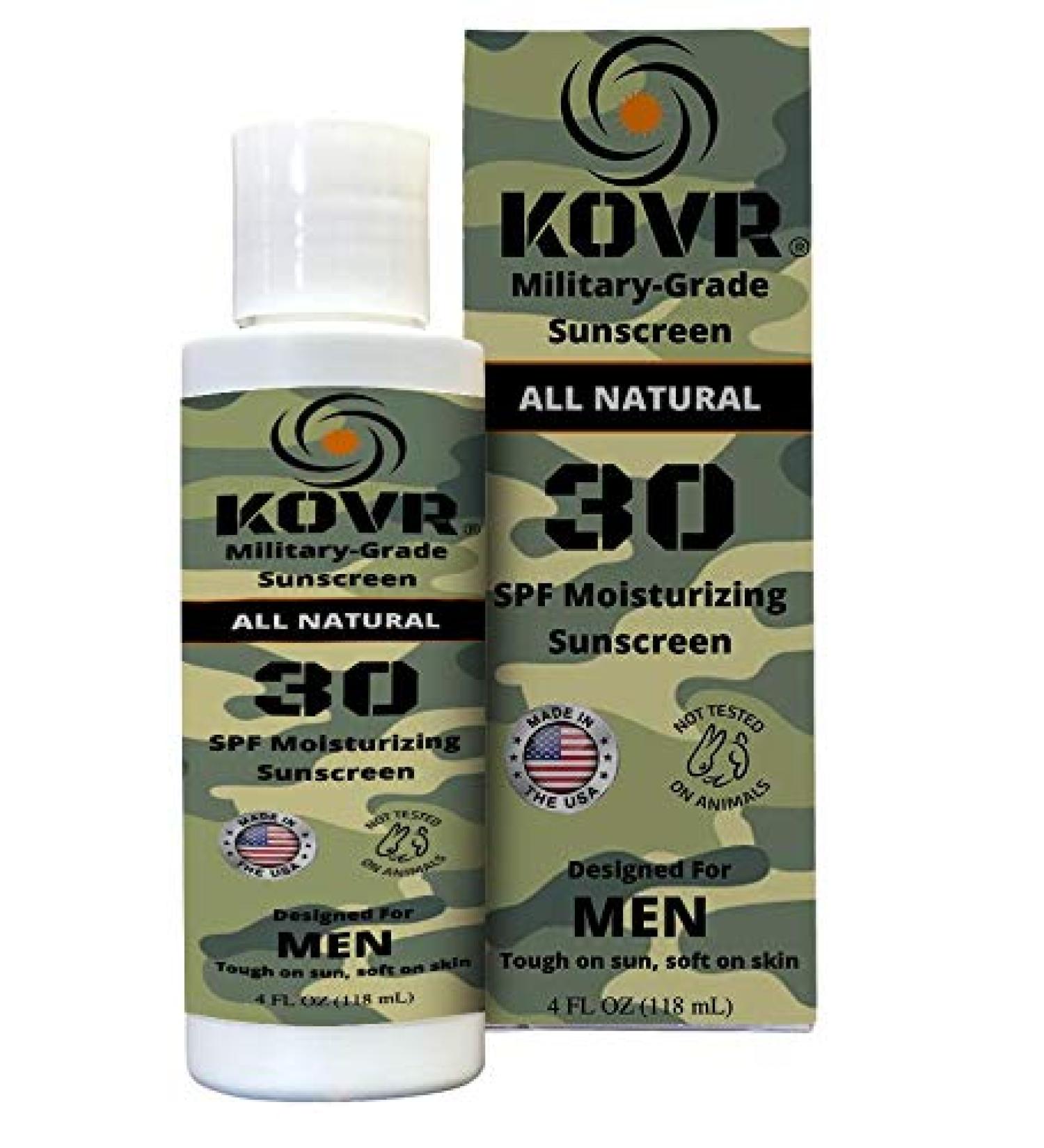 Kovr Military Grade Sunscreen SPF 30 | Reef Friendly | Broad Spectrum Moisturizing Sunblock for Men - 4 oz - Buy Online on GoSupps.com